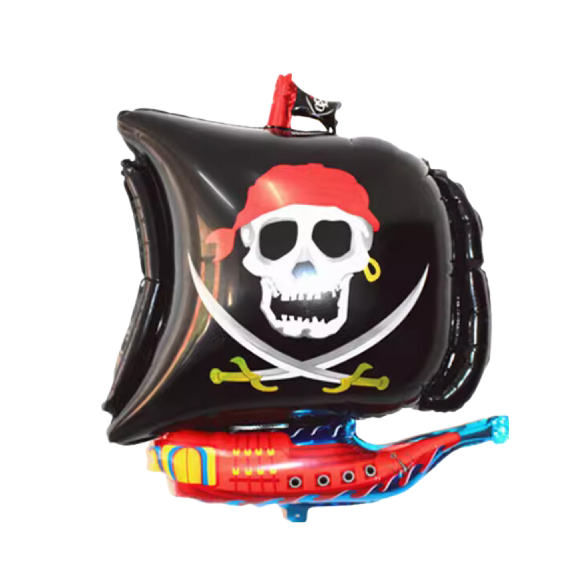 Black Pirate Ship Foil Balloon