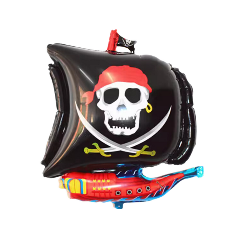 Black Pirate Ship Foil Balloon