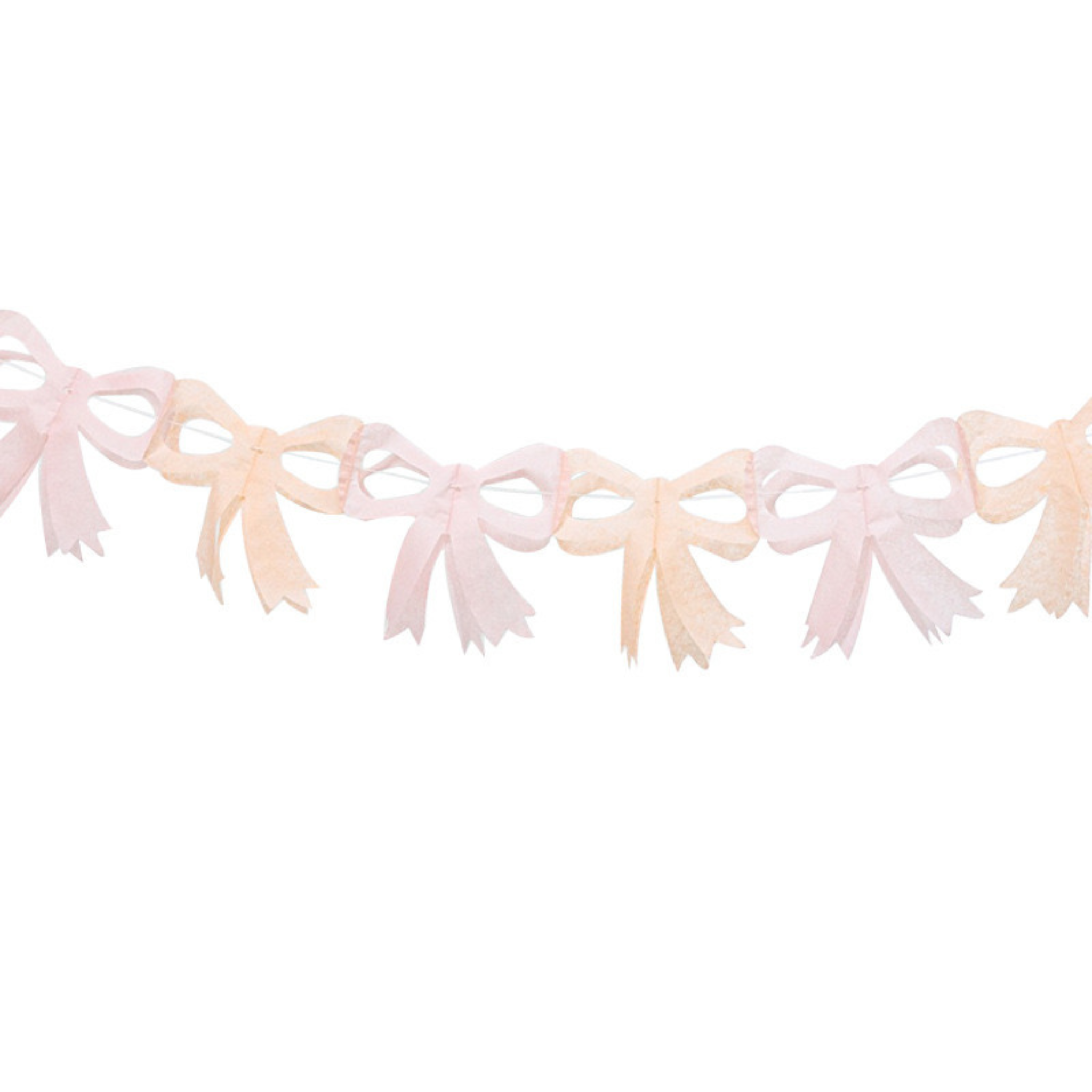 Tissue Paper Bow Garland, Pink & Peach (set of 1)