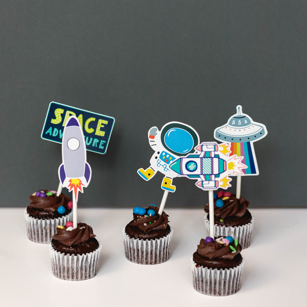 Space Themed Cake Topper Mix (set of 24)