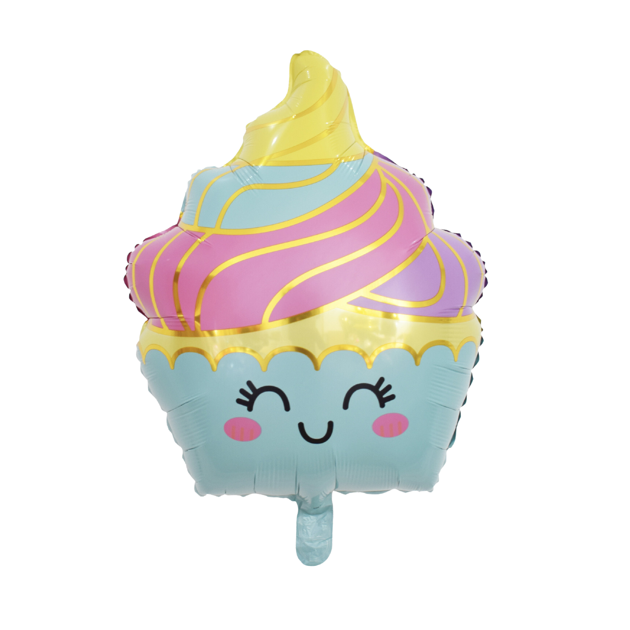 Cupcake Shaped Foil Balloon, Pastel