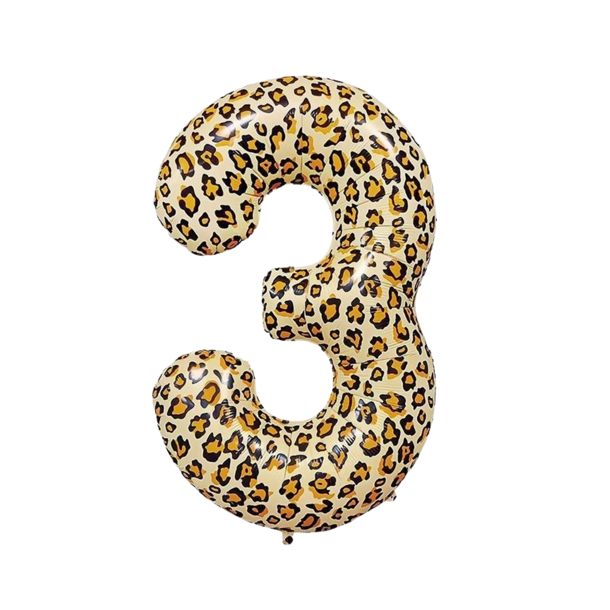 Large Number 3 Foil Balloon, Leopard Print