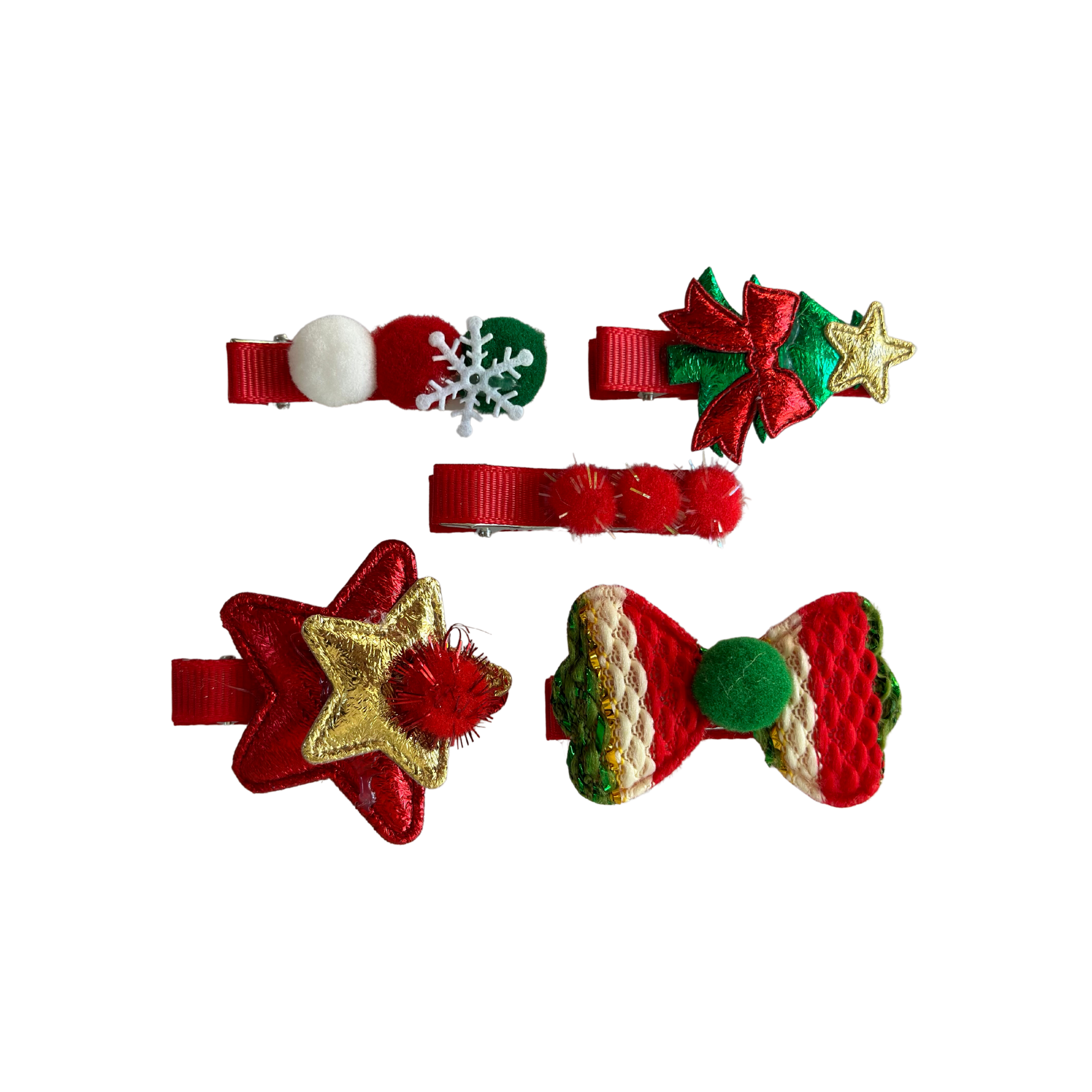 Christmas Hair Accessories, Stars (set of 5)