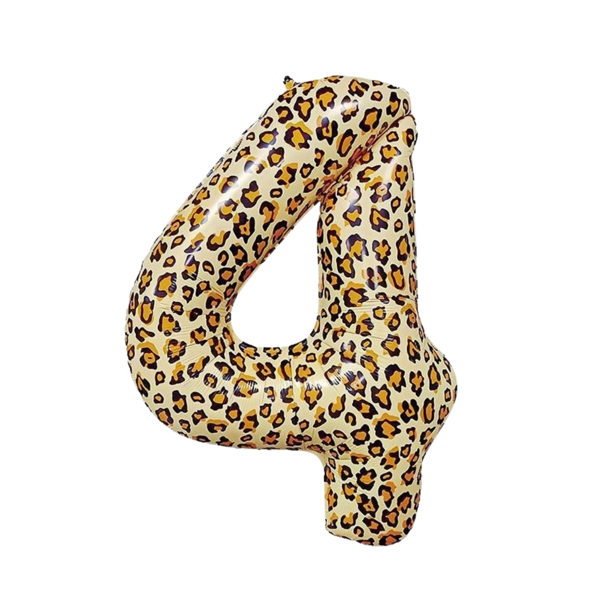 Large Number 4 Foil Balloon, Leopard Print