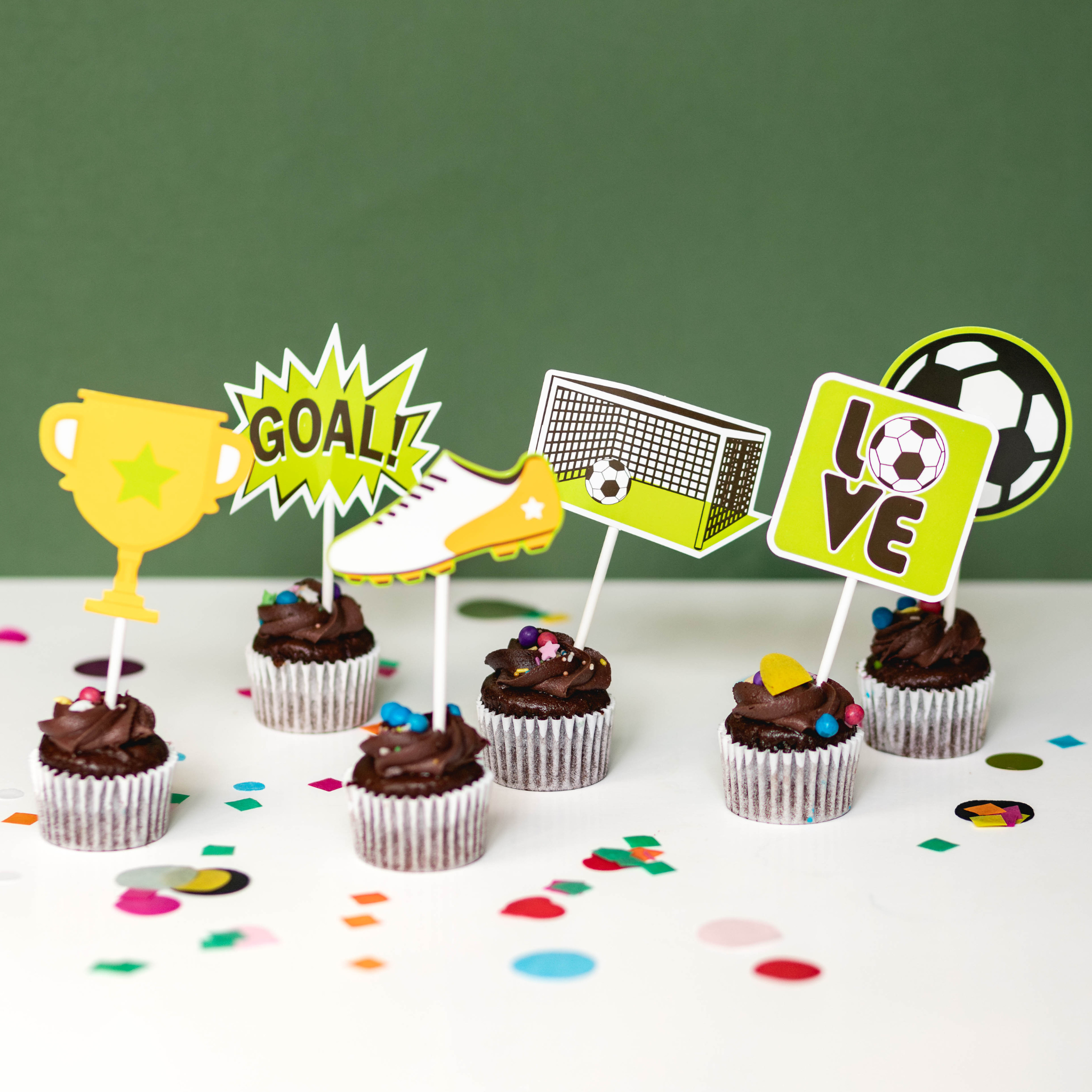 Soccer Themed Cake Topper Mix (set of 24)