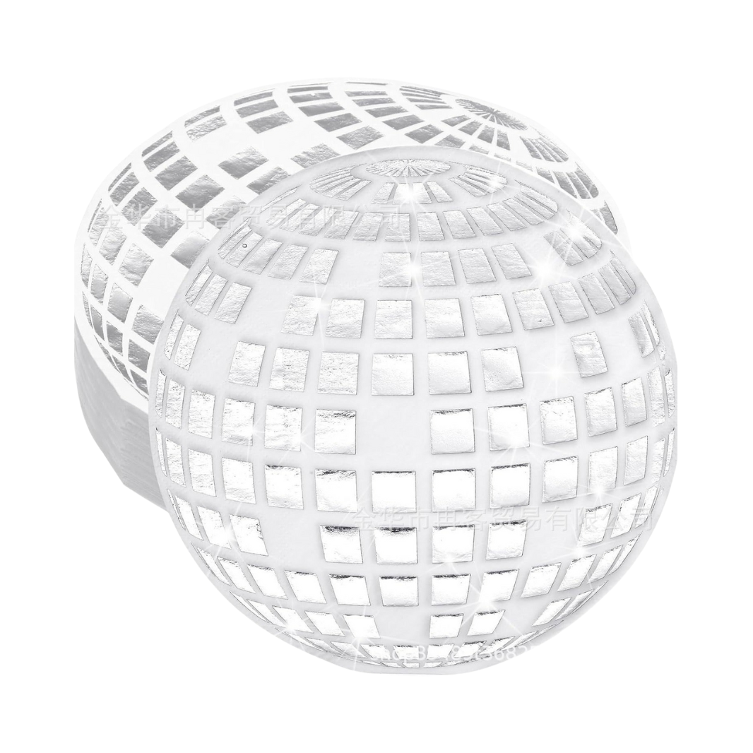 Disco Ball Themed Napkins, Silver (pack of 16)