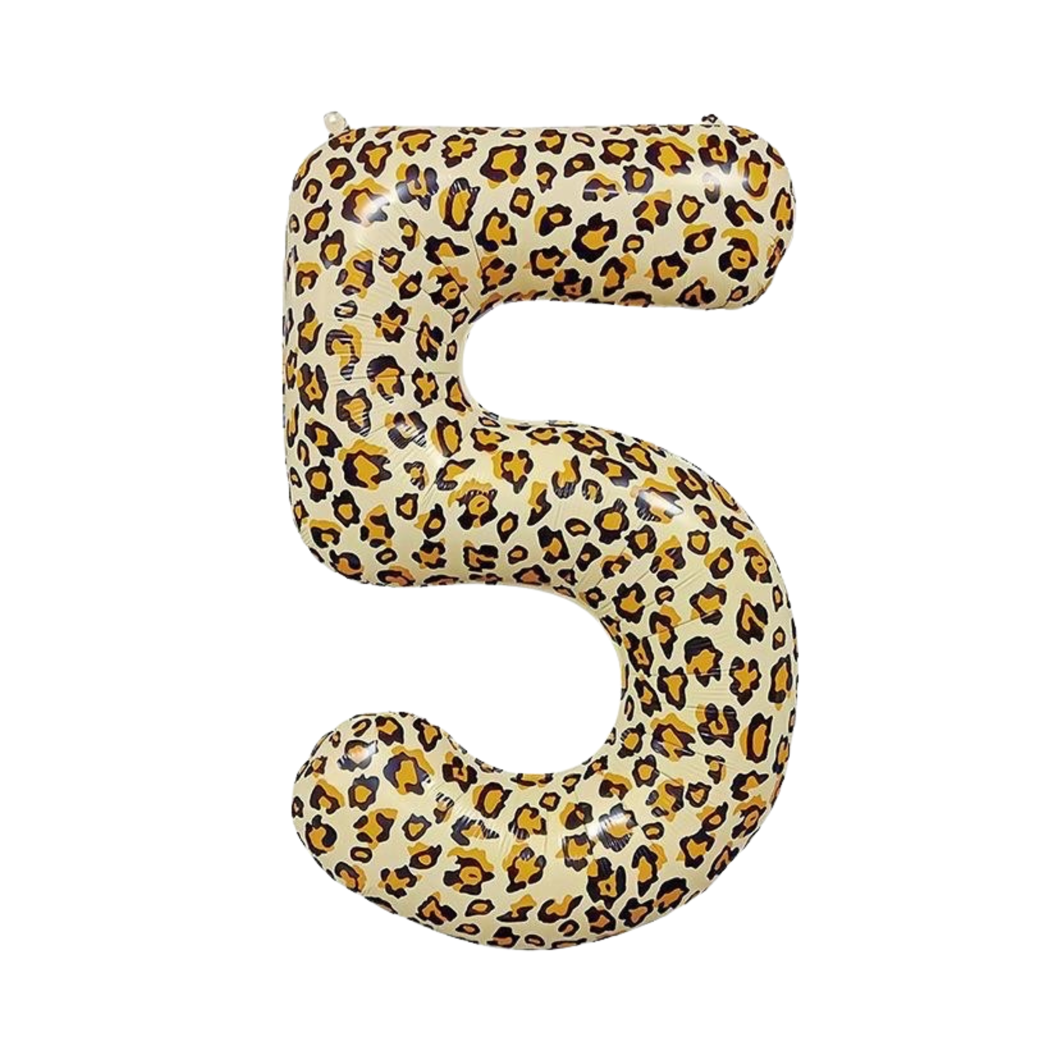 Large Number 5 Foil Balloon, Leopard Print