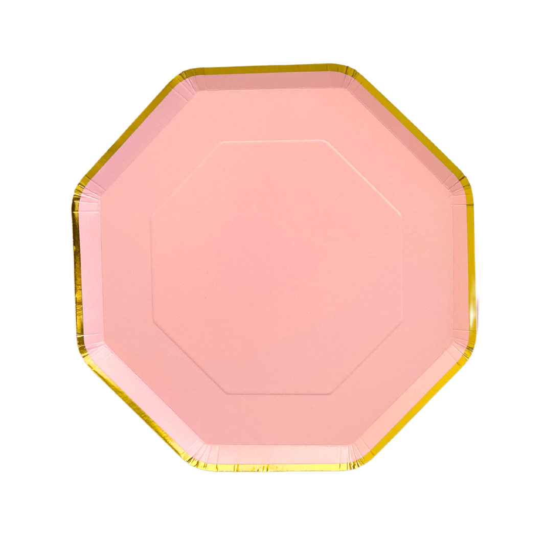 Pink Octagonal Plates (set of 8 )