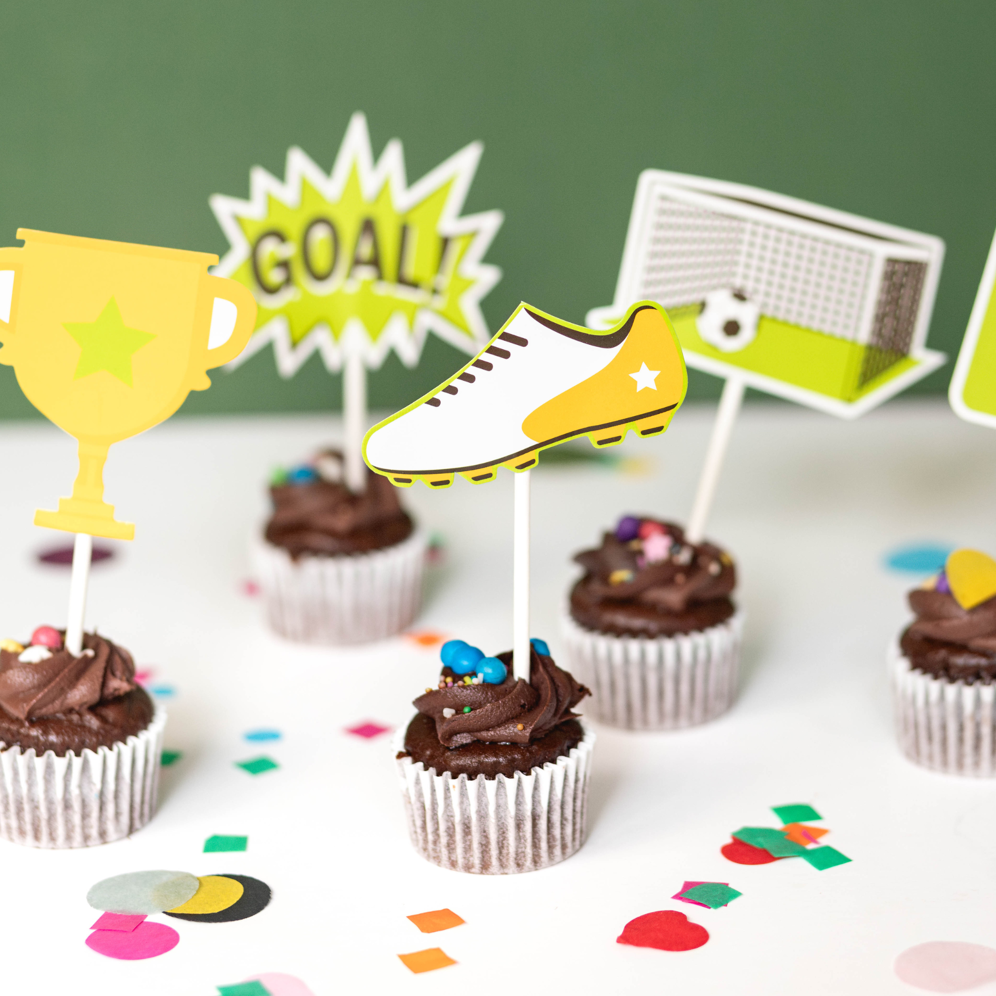 Soccer Themed Cake Topper Mix (set of 24)