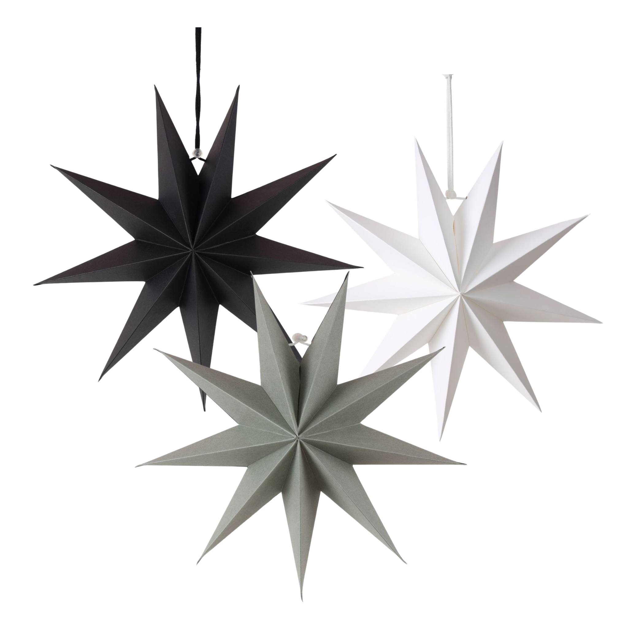 3d Star Hanging Decorations (set of 6)