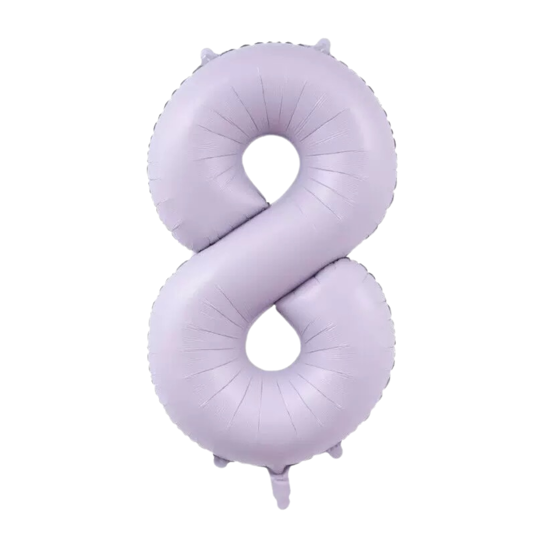 Large Number 8 Foil Balloon, Matt Purple