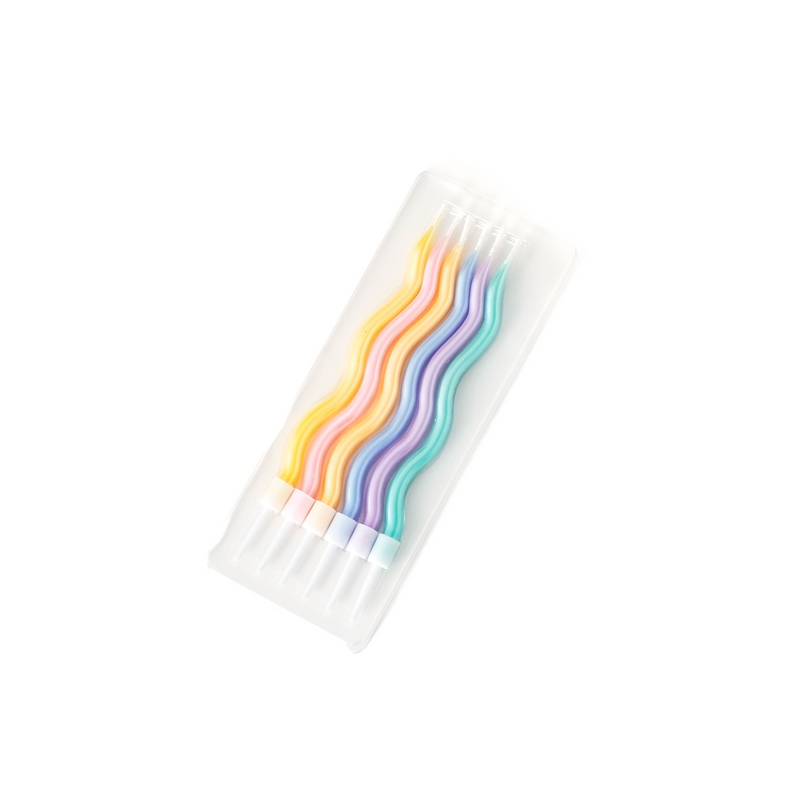 Rainbow Swirly Candles (set of 6)