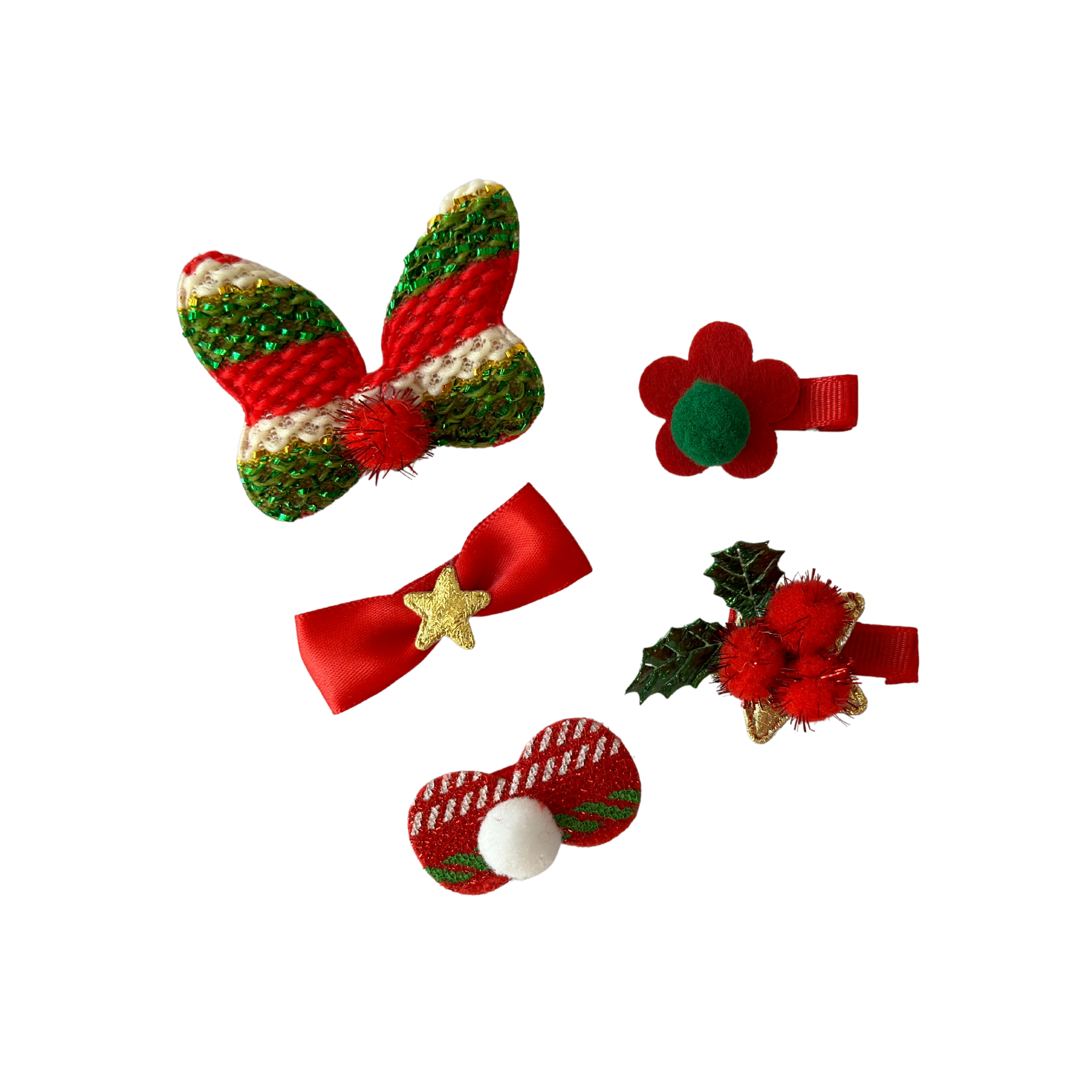 Christmas Hair Accessories, Merry (set of 5)