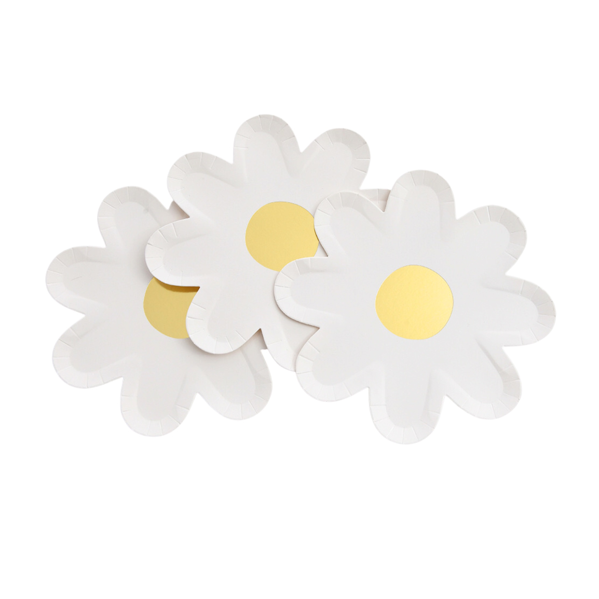 Petit Daisy Plates, White (set of 10)