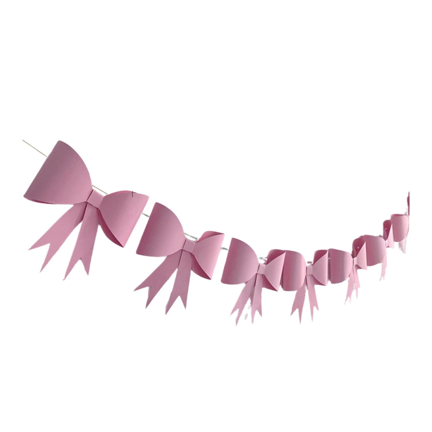 3D Bow Garland, Pink (set of 1)