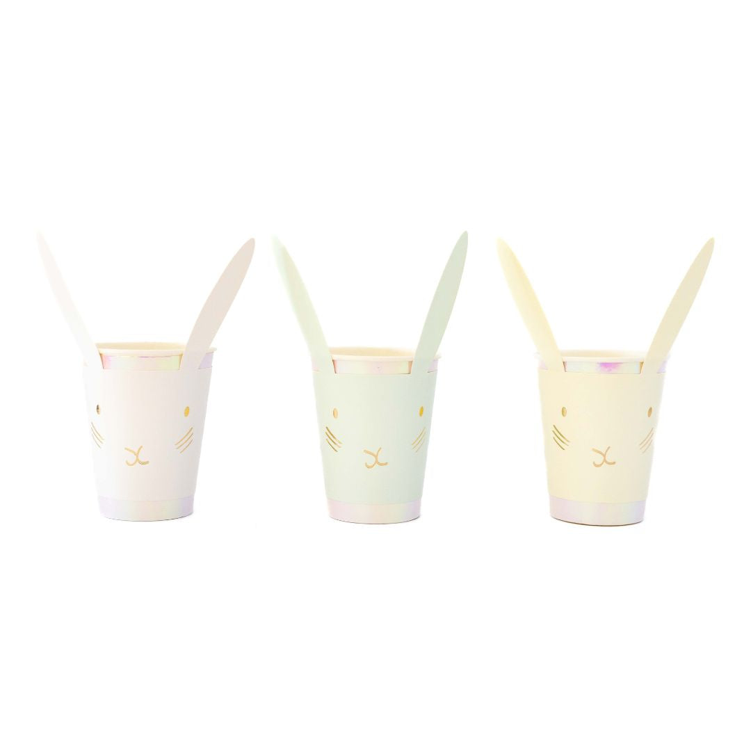 Bunny Paper Cups, White (set of 8)