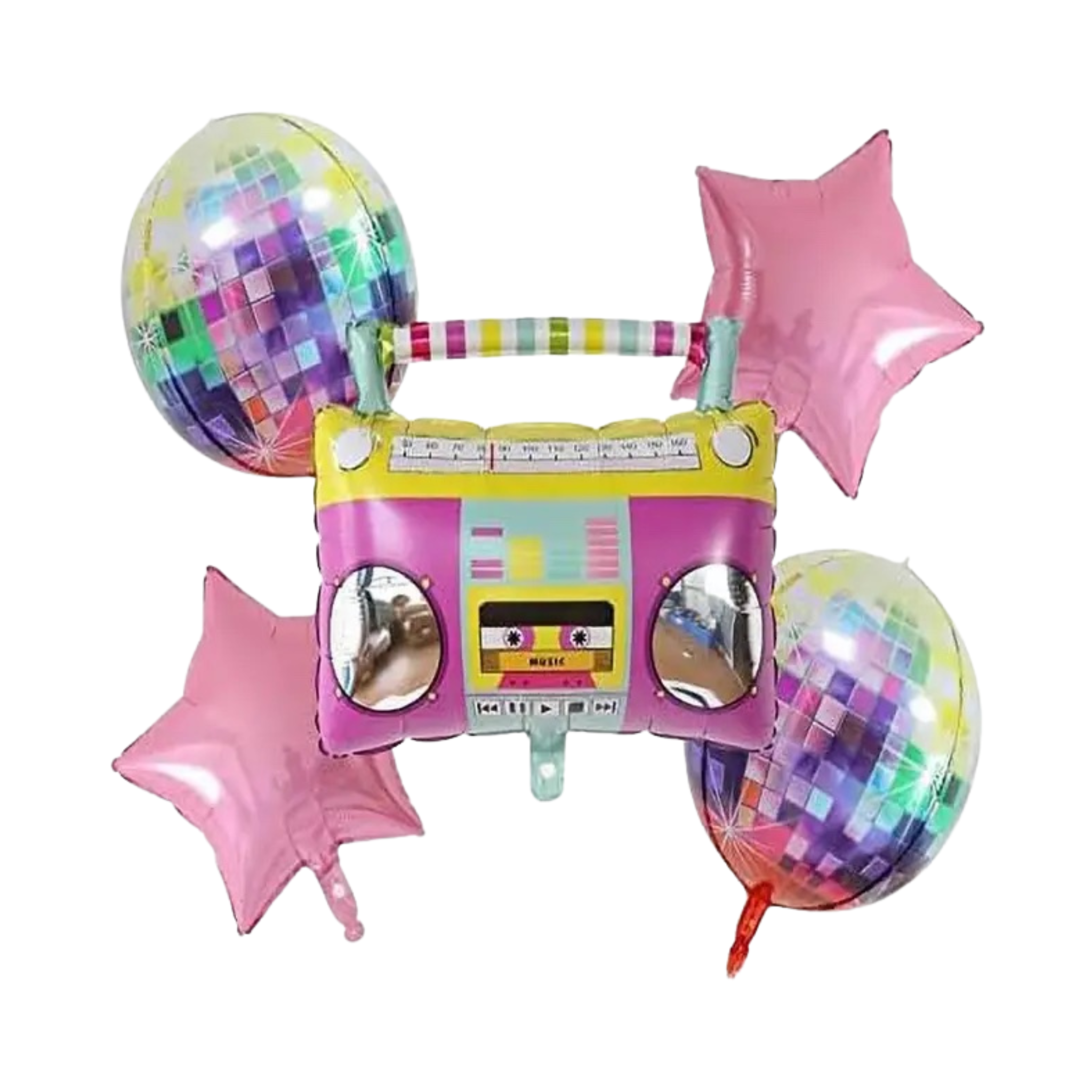 Retro Roller Disco Foil Balloon Mix, Disco Ball (Set of 5)