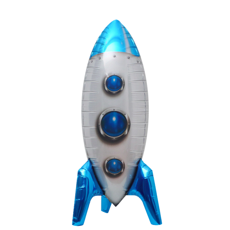 Space Rocket Foil Balloon, Blue