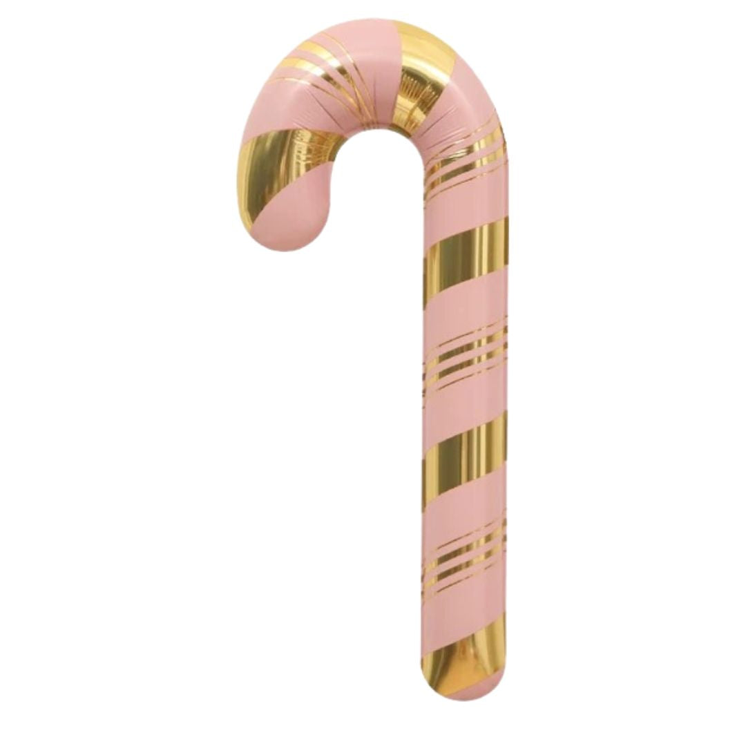 Extra Large Candy Cane Foil Balloon, Pink & Gold