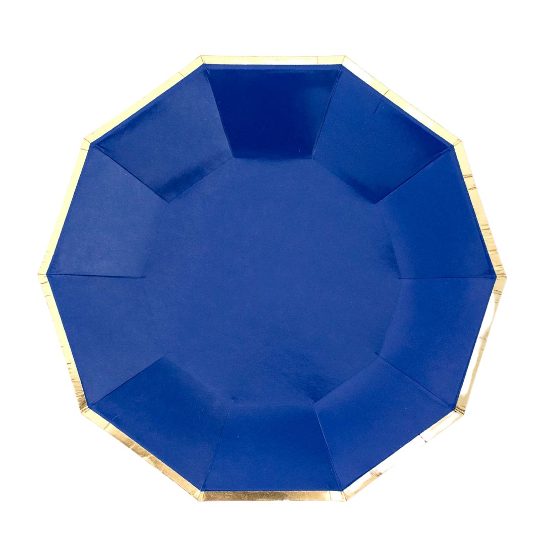 Blue Octagonal Plates (set of 8 )