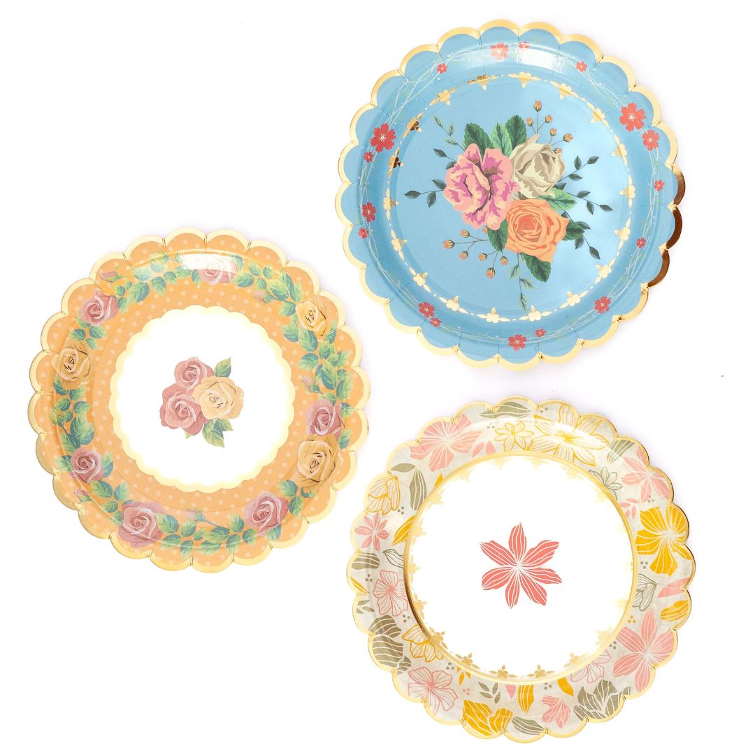 Petit Floral Plates, (set of 8)