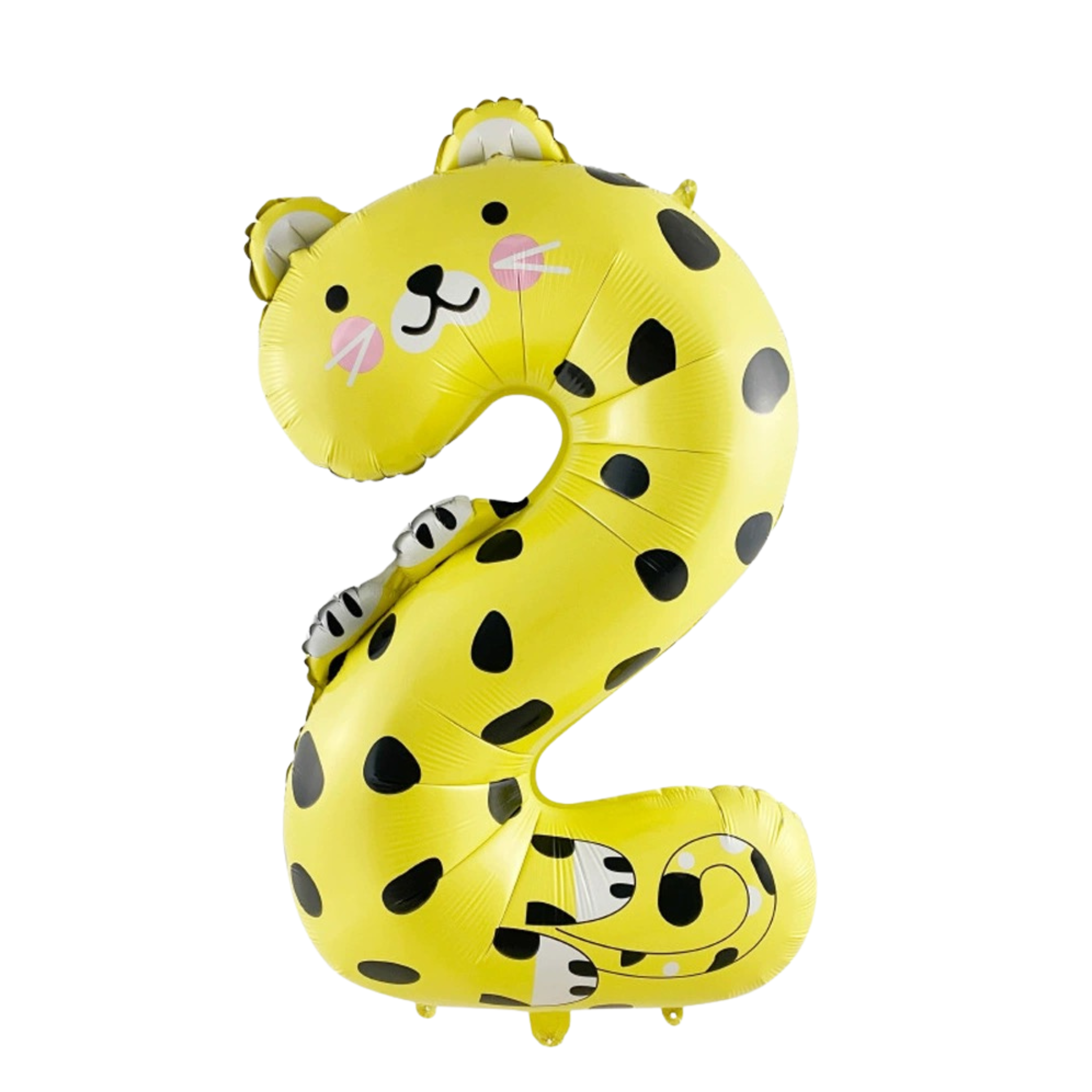 Large Number 2 Foil Balloon, Leopard