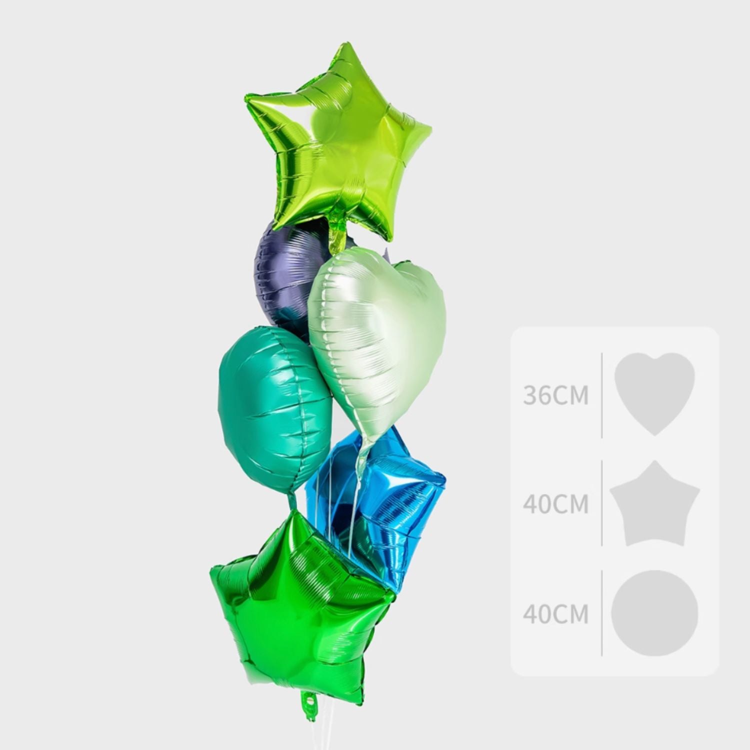 Enchanted Heart Shaped Foil Balloon Bouquet (set of 6)