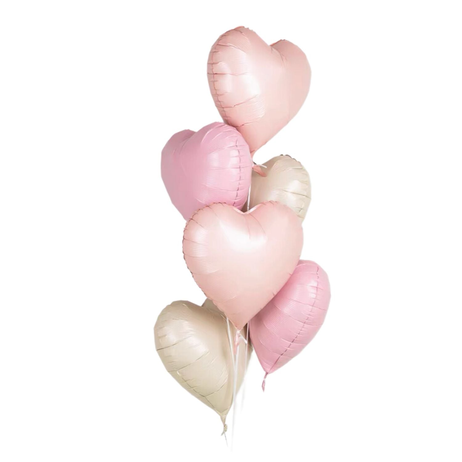 Pastel Heart Shaped Foil Balloon Bouquet (set of 6)