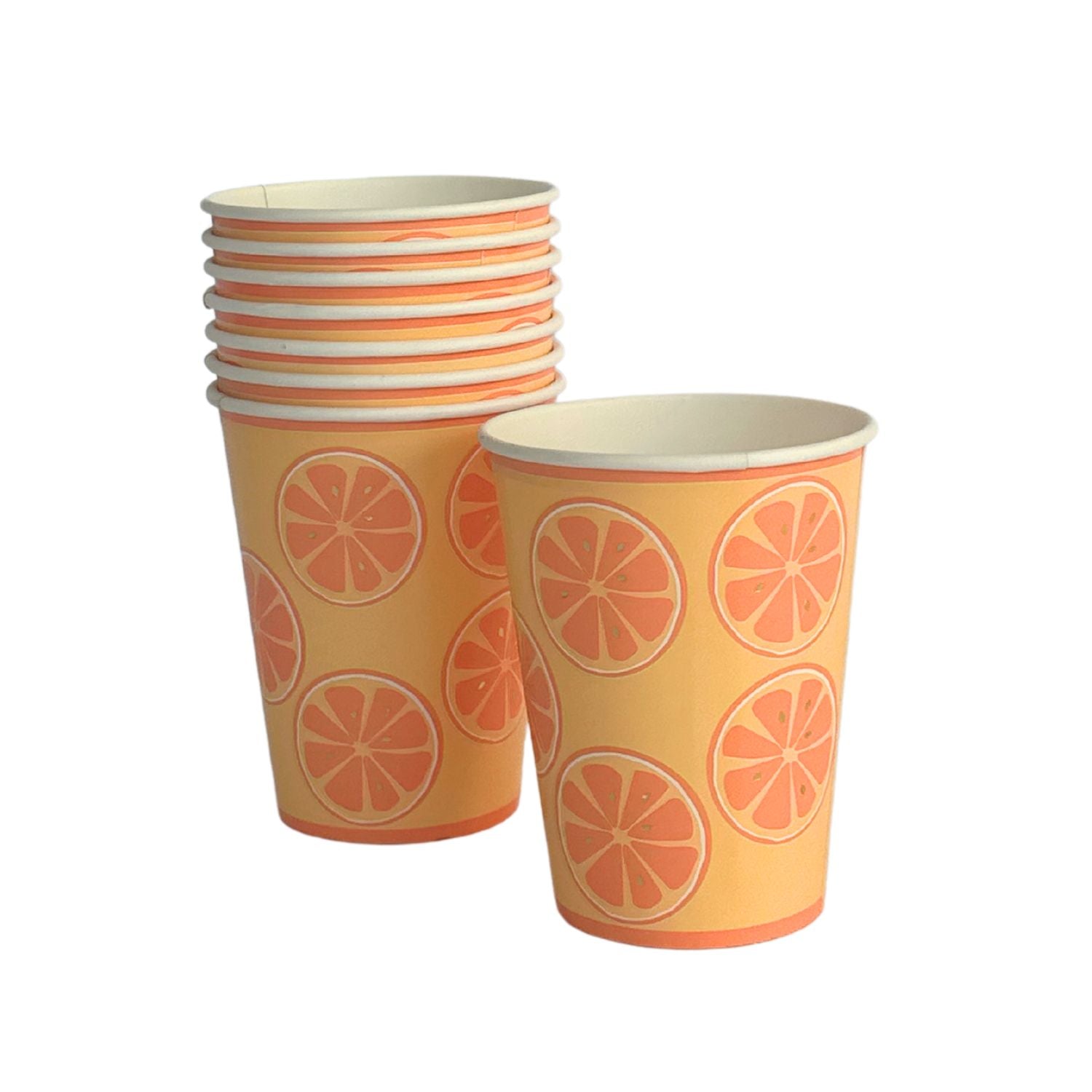 Fruity Orange Themed Cups, Orange (set of 8)