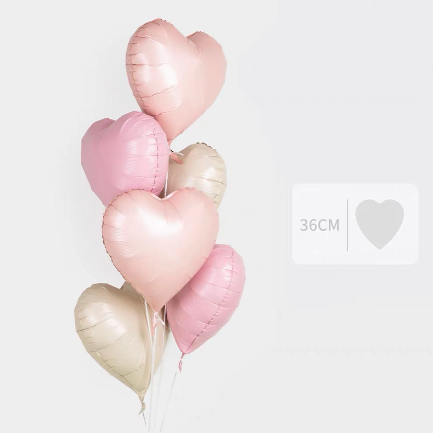 Pastel Heart Shaped Foil Balloon Bouquet (set of 6)