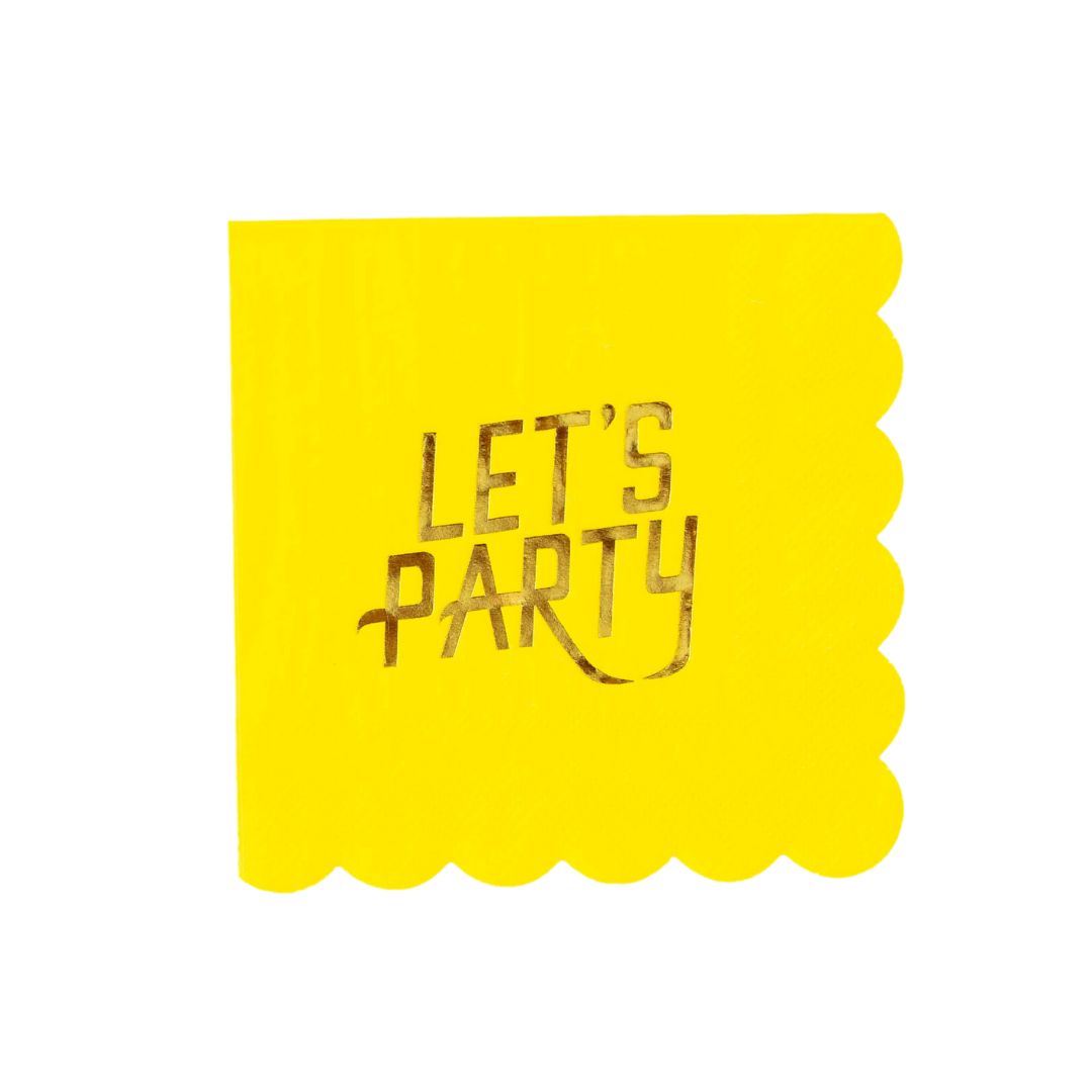 Lets Party Napkins, yellow (pack of 16)