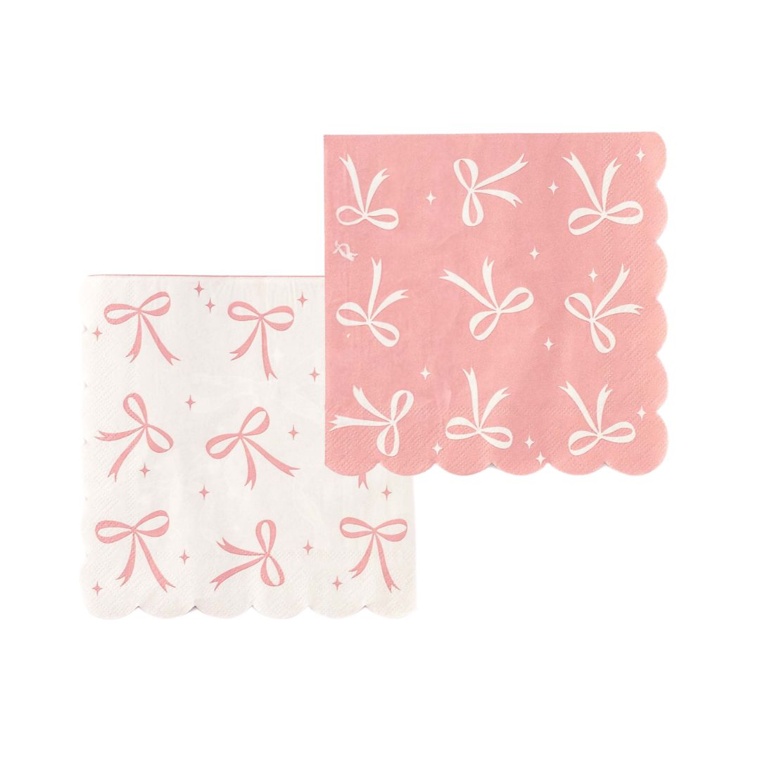 Bow Themed Napkins, Pink (pack of 20)