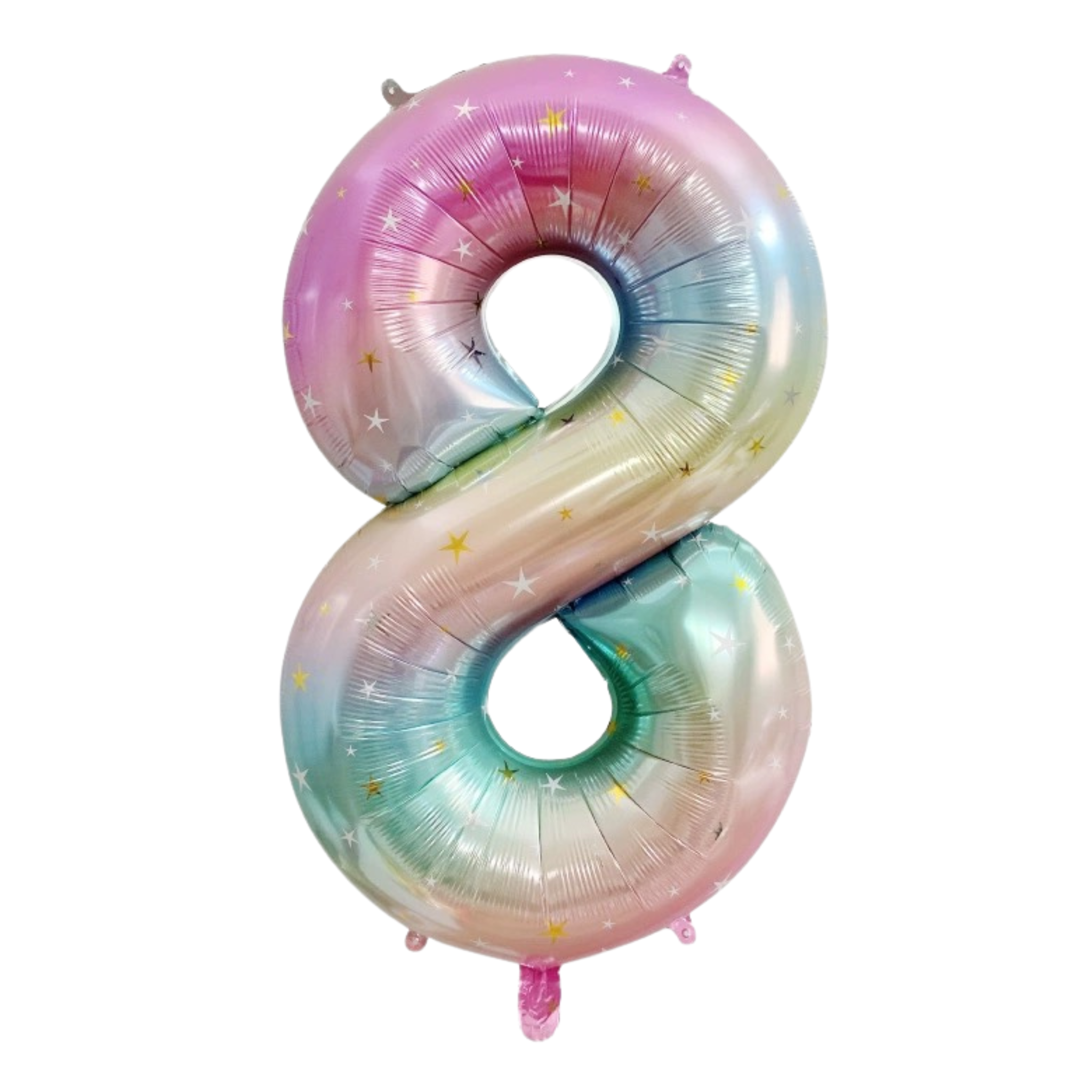 Large Number 8 Foil Balloon, Rainbow