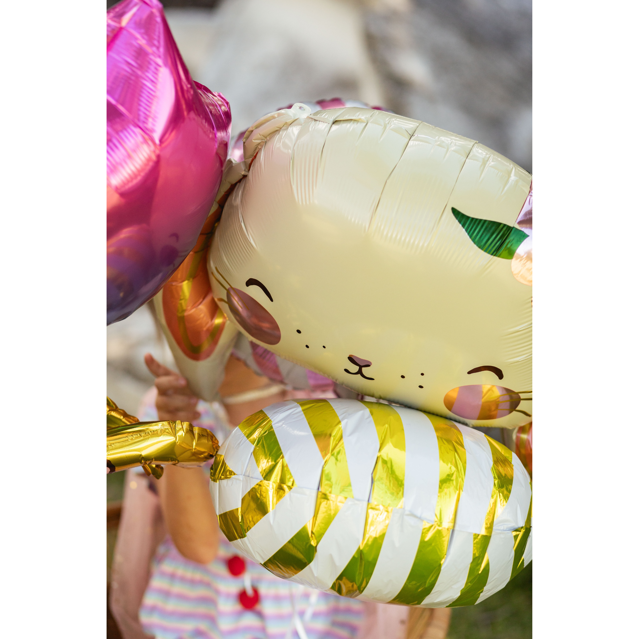 Floral Foil Bunny Balloon