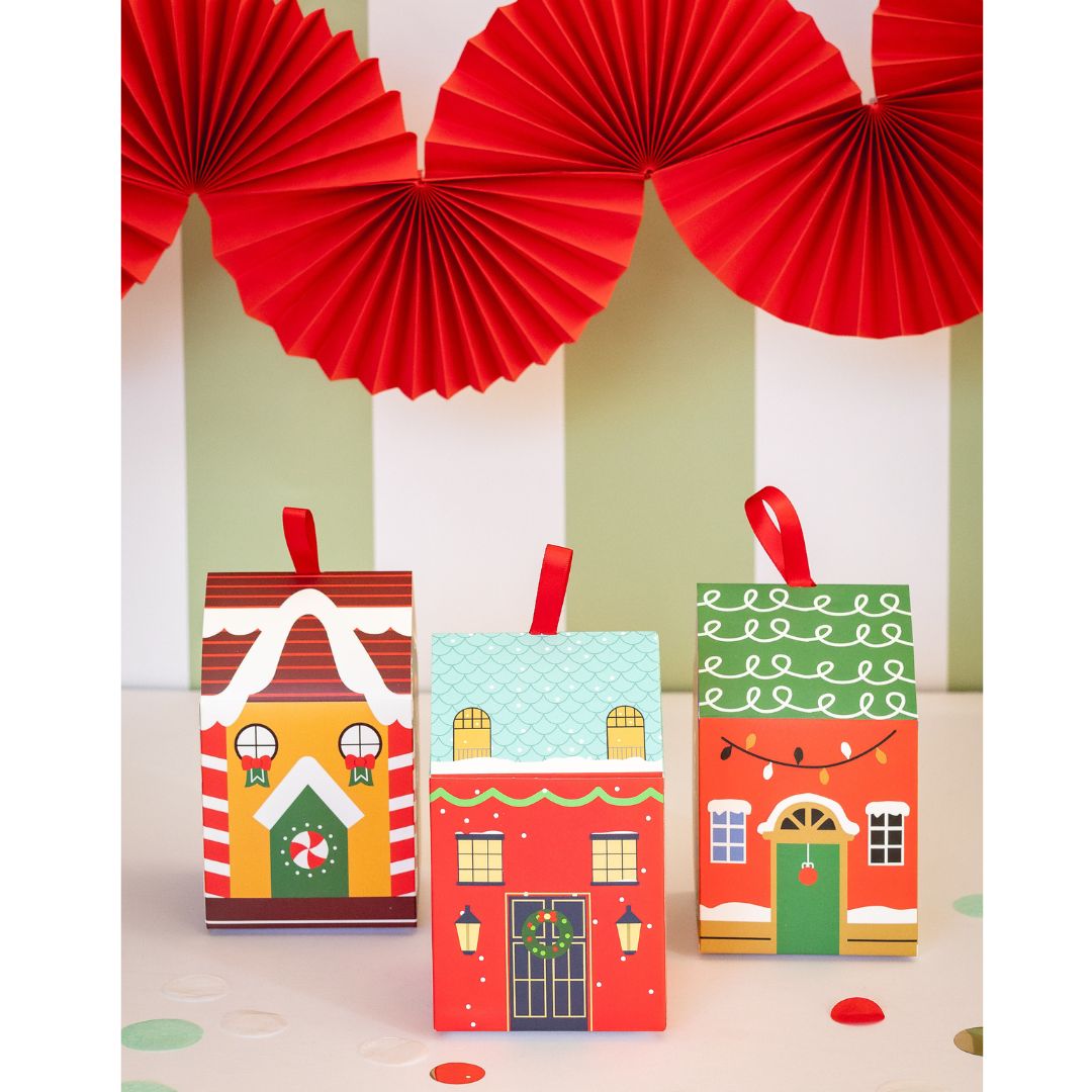 Christmas House Gift Box, Festive (set of 3)