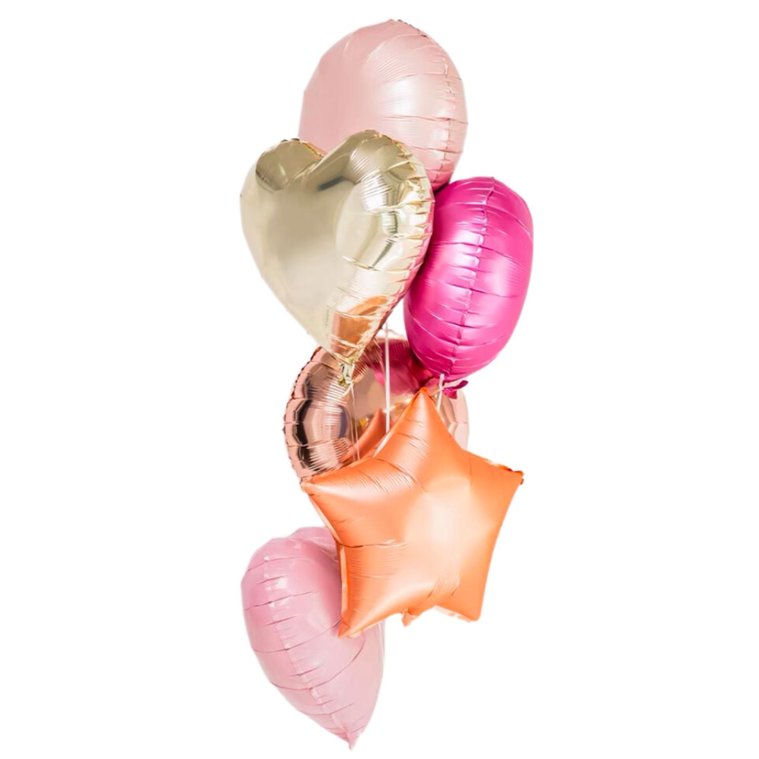 Magical Heart Shaped Foil Balloon Bouquet (set of 6)