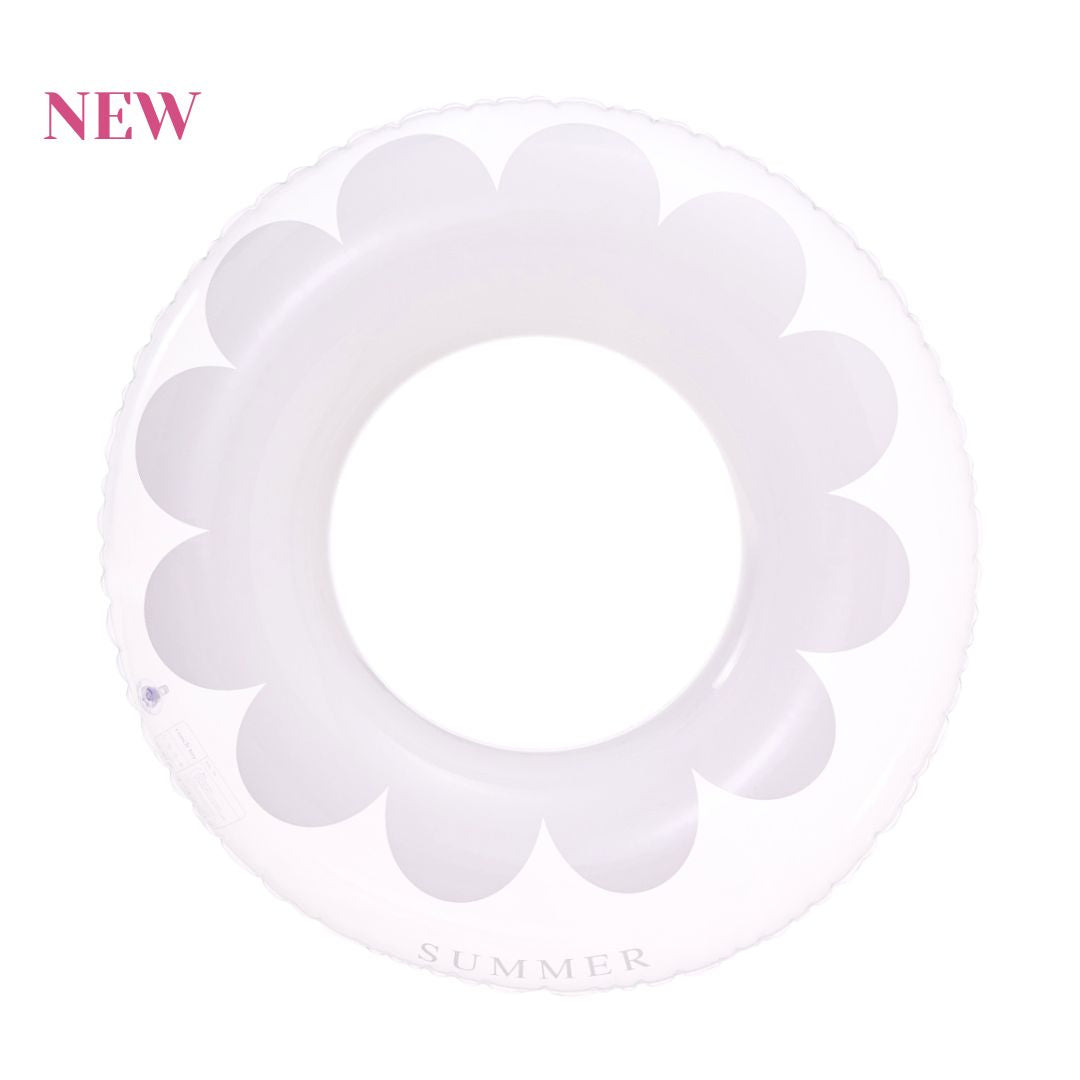 Transparent Flower Swimming Ring, White