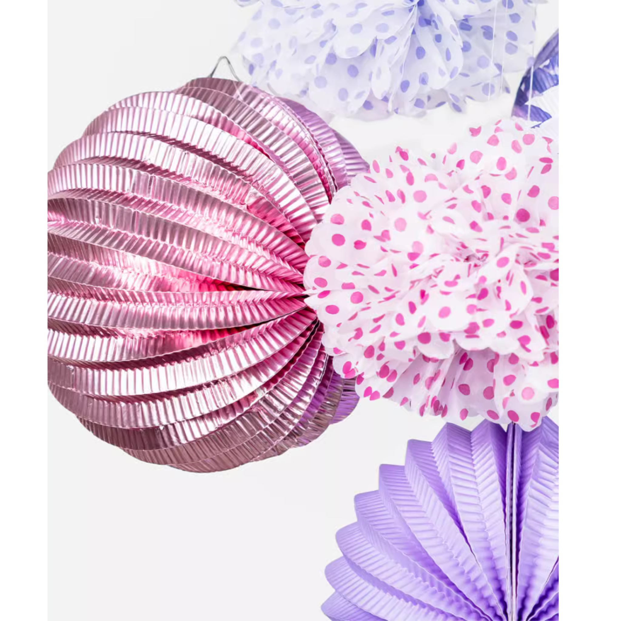 Floral Lanterns, Purple (set of 5)