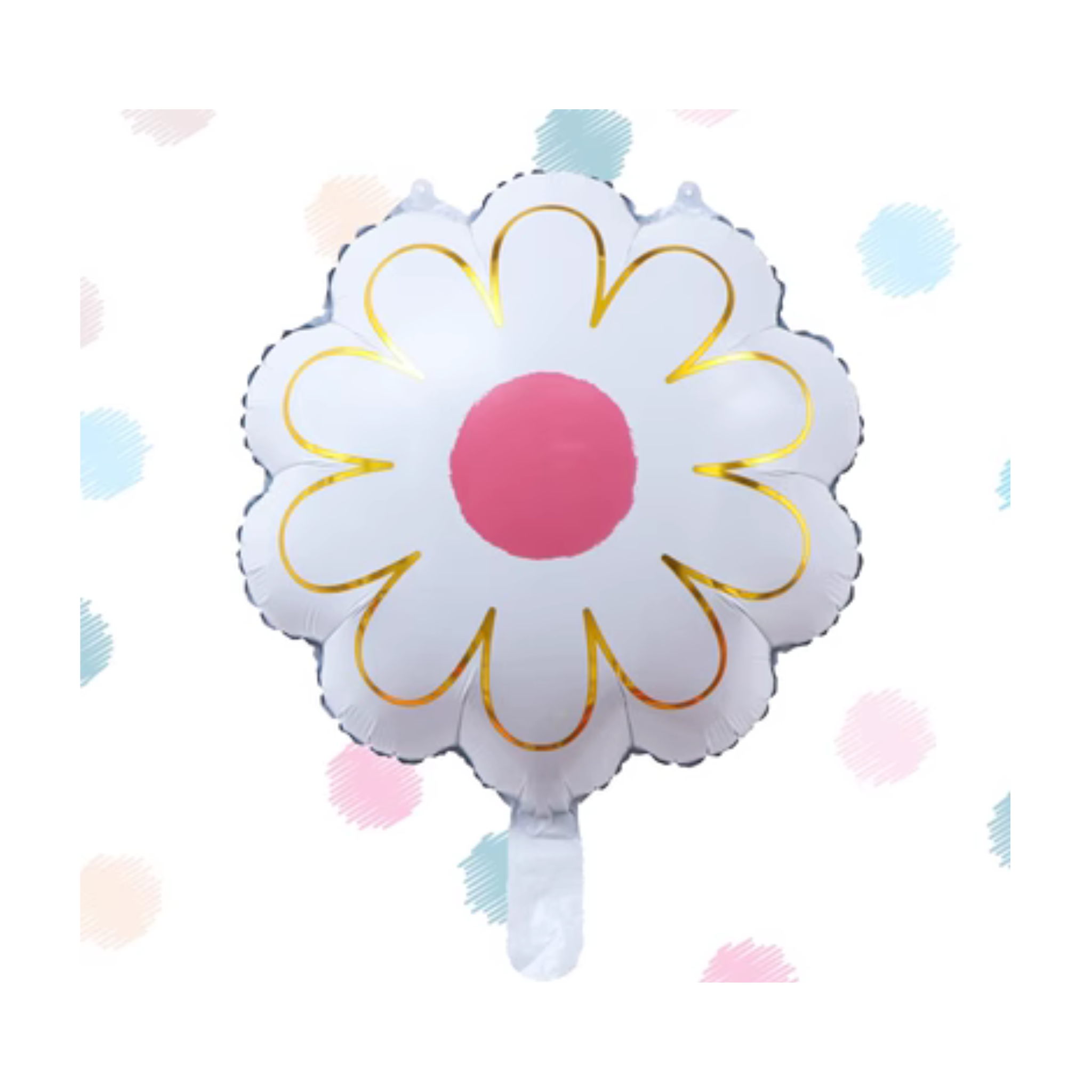 Vintage Daisy Shaped Foil Balloon, White