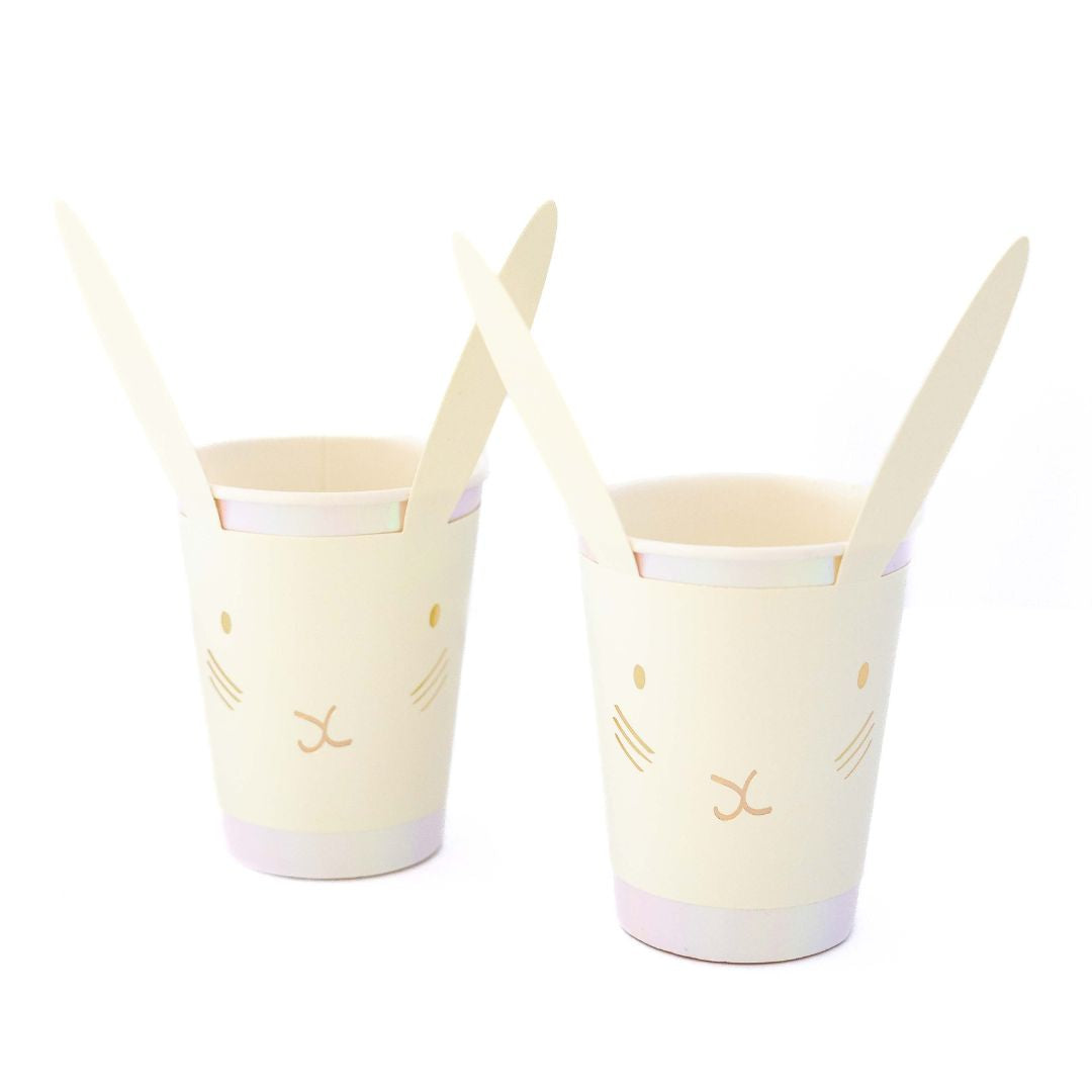 Bunny Paper Cups, pastel yellow (set of 8)