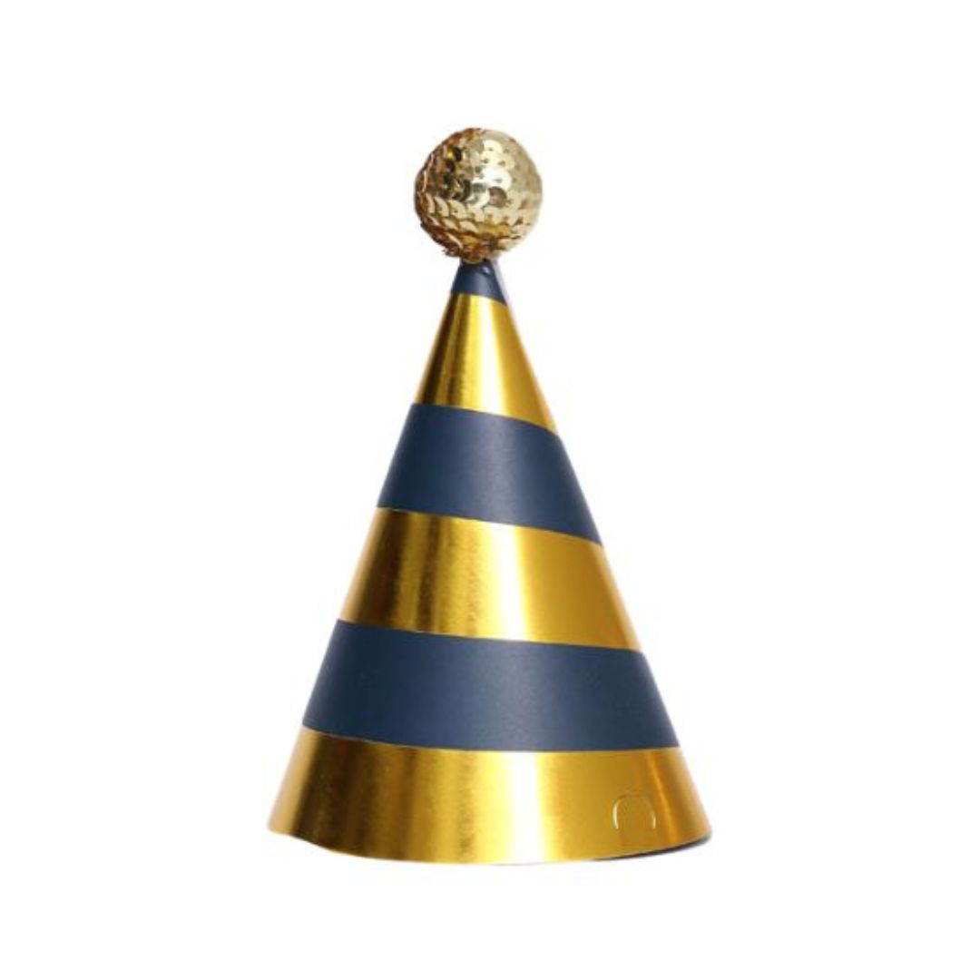 Party Hat Assorted, Blue & Gold (set of 3)