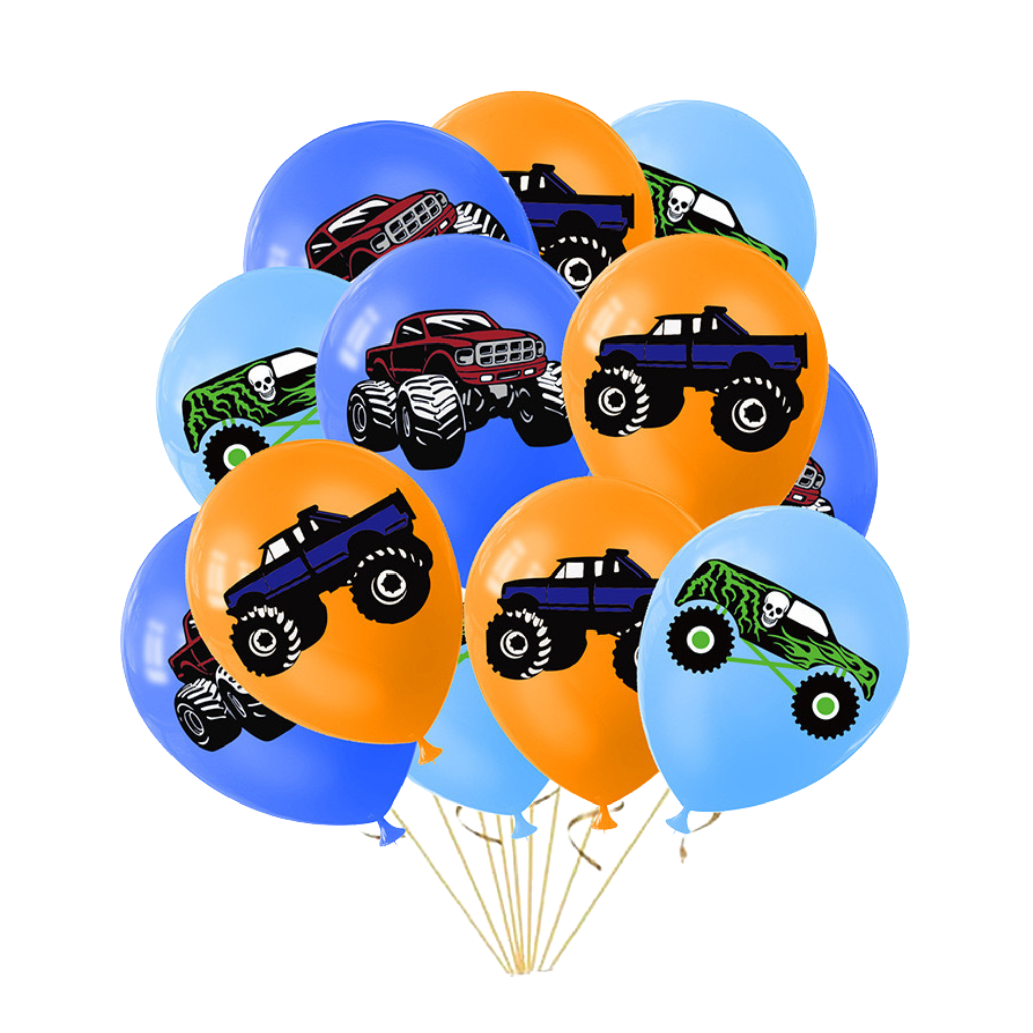 Monster Truck Themed Latex Balloon Mix (set of 12)