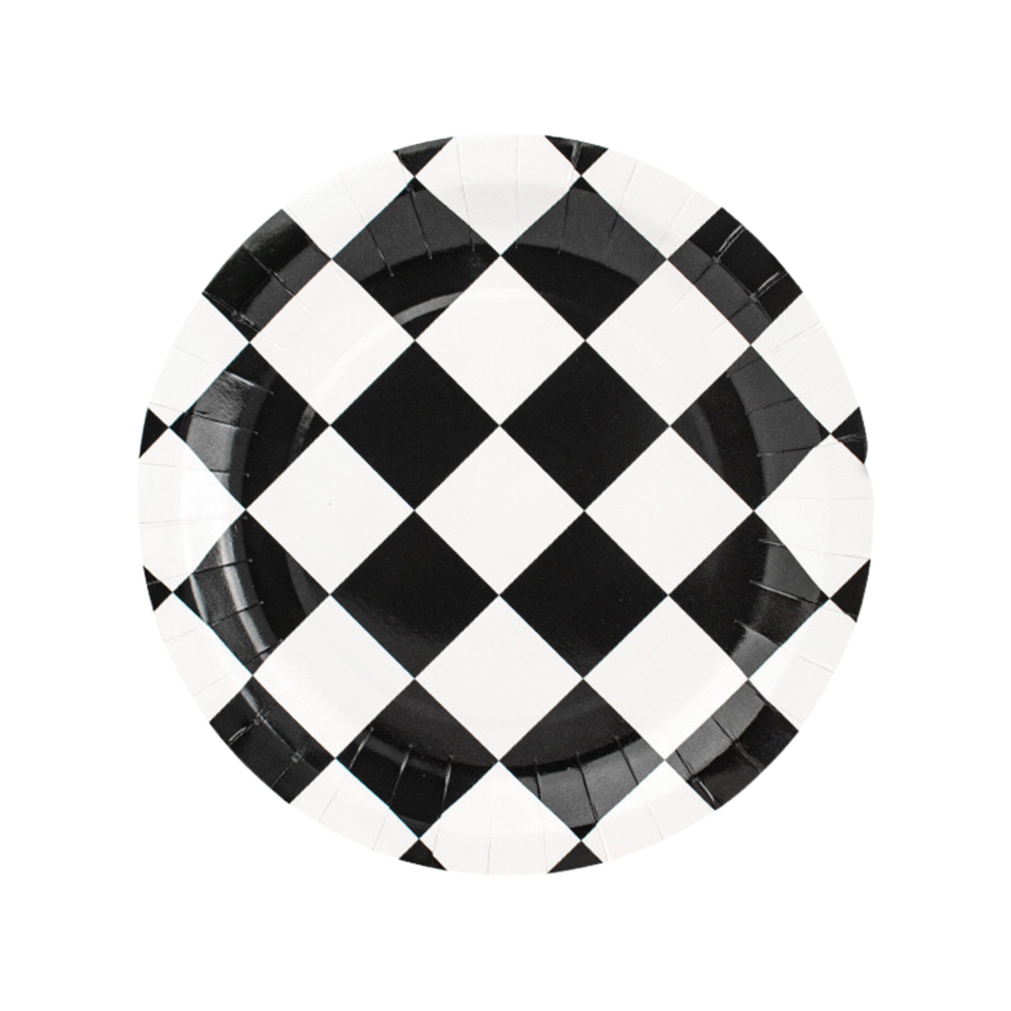 Checkered Plates, Black and White (set of 8)