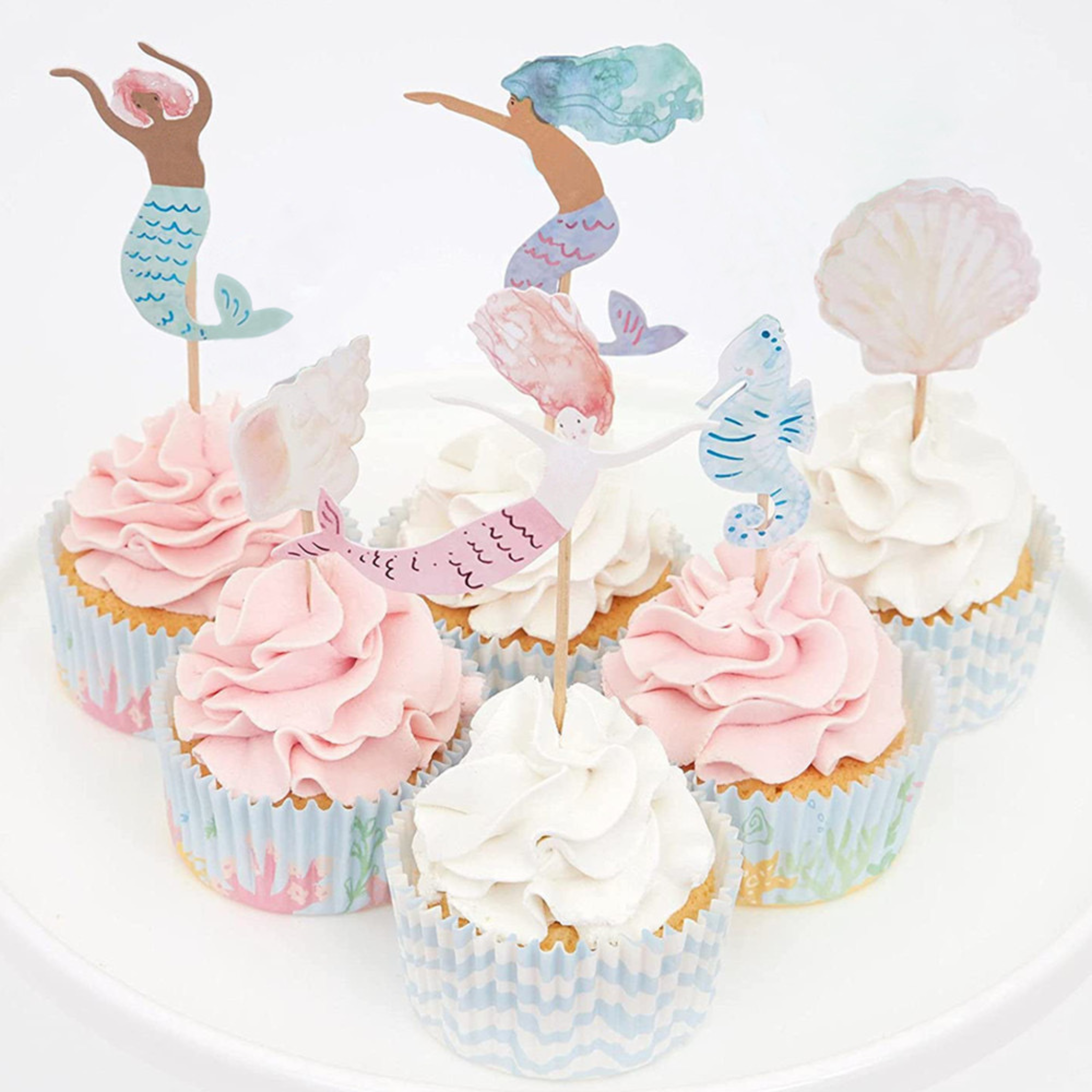 Happy Mermaid Cake Topper mix (set of 24)