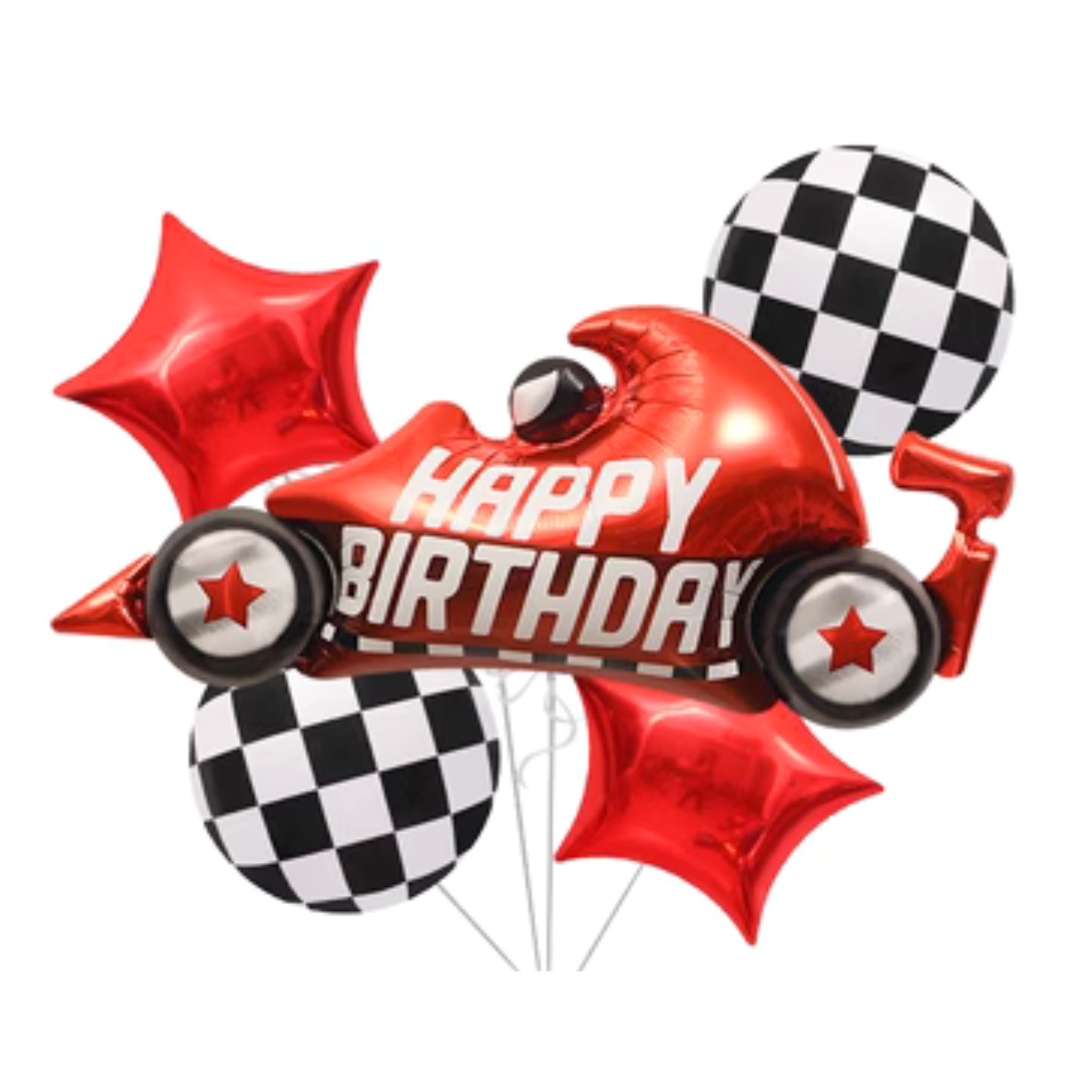 Race Car Themed Foil Balloon Mix (set of 5)