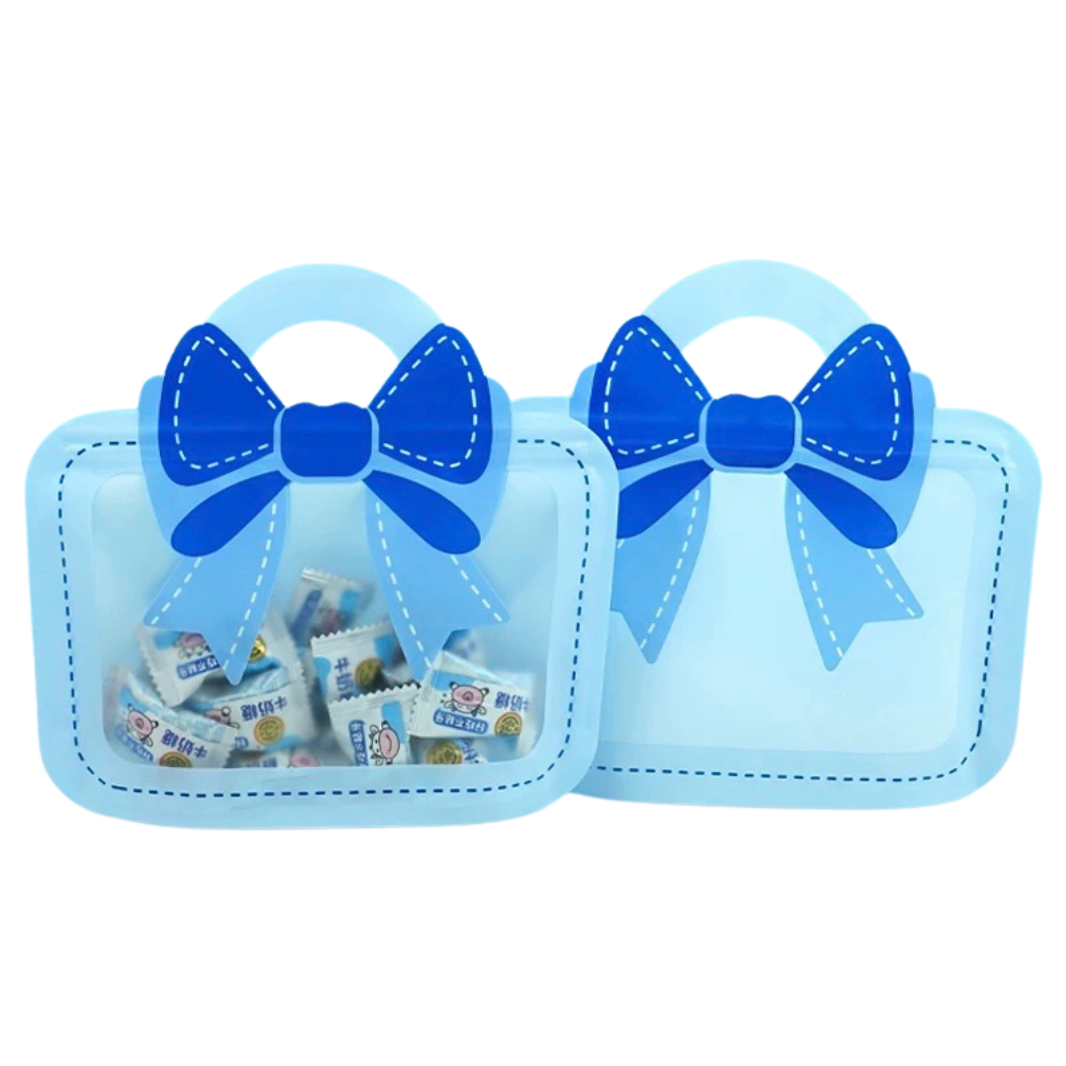 Bow Favour Bag, blue (set of 2)