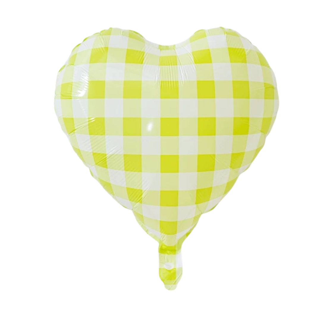 Checkered Heart Shaped Foil Balloon (5 colours)