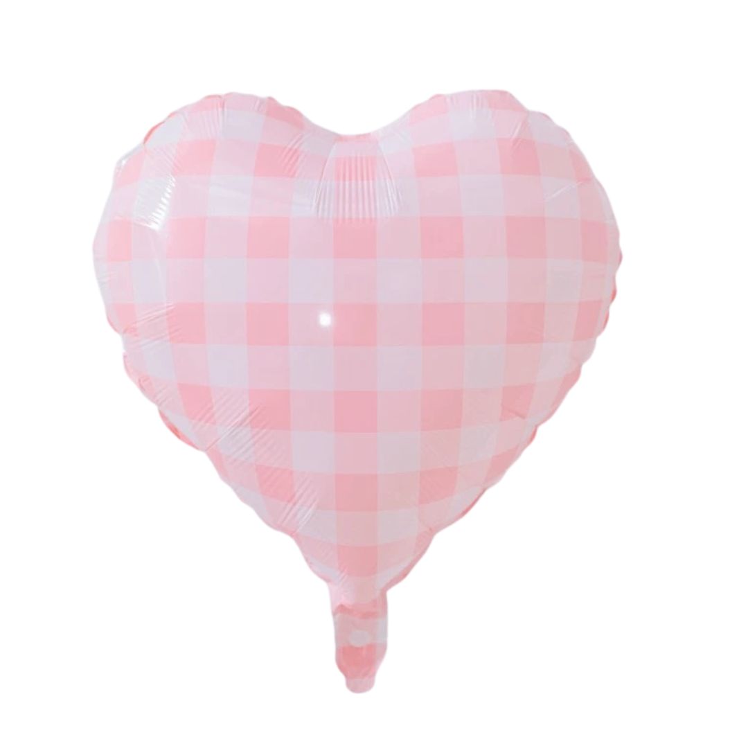 Checkered Heart Shaped Foil Balloon (5 colours)