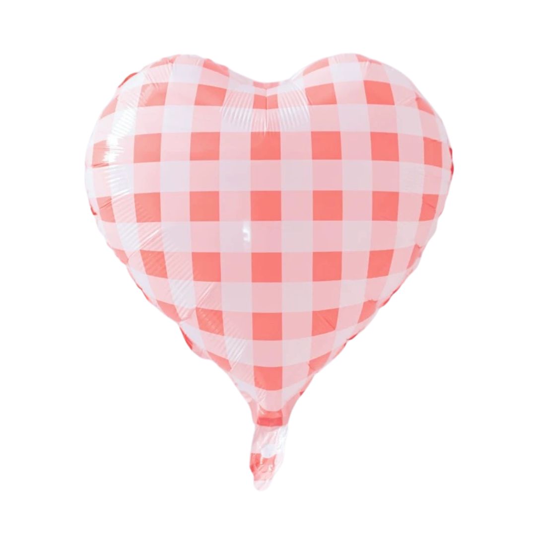 Checkered Heart Shaped Foil Balloon (5 colours)