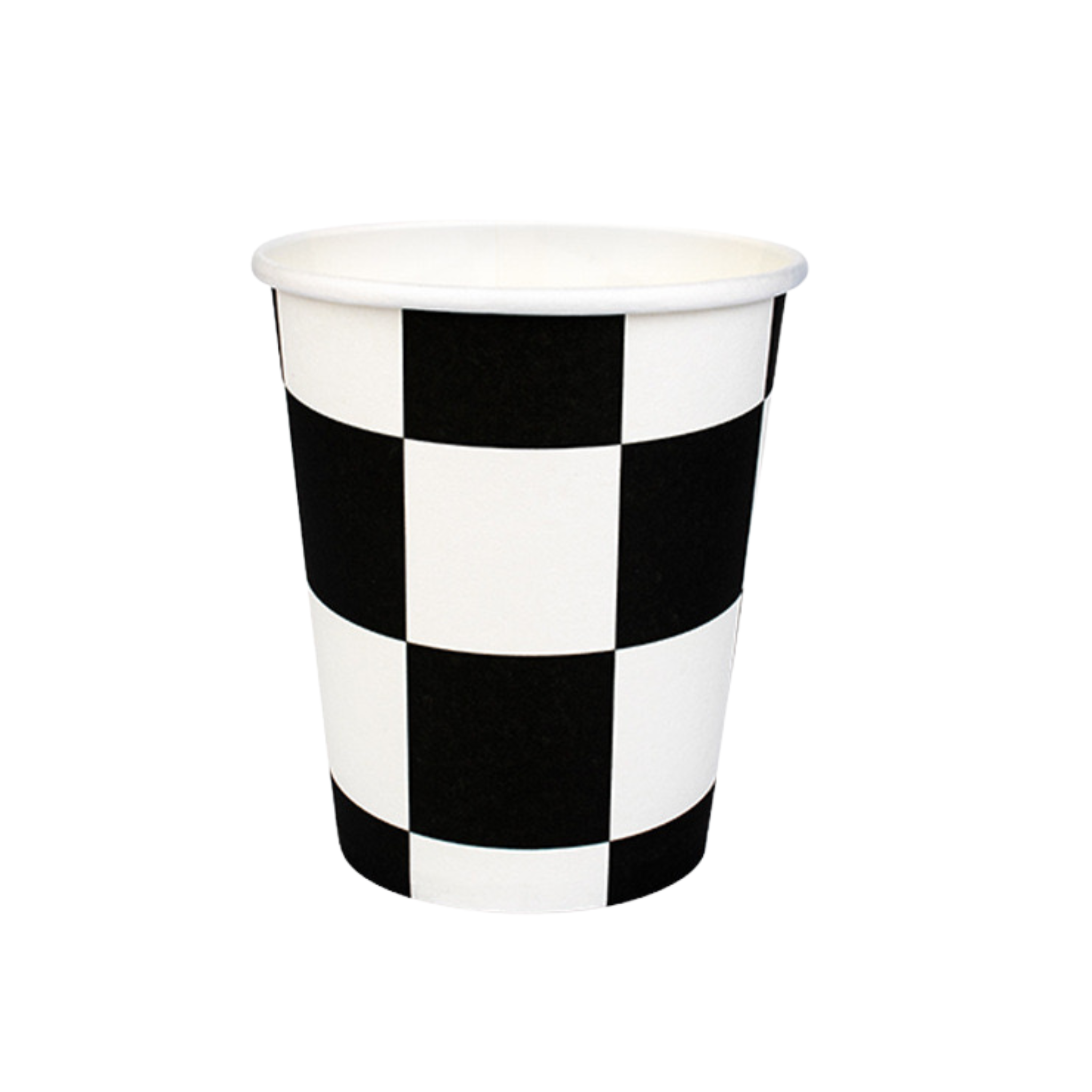 Checkered Cups, Black and White (set of 10)